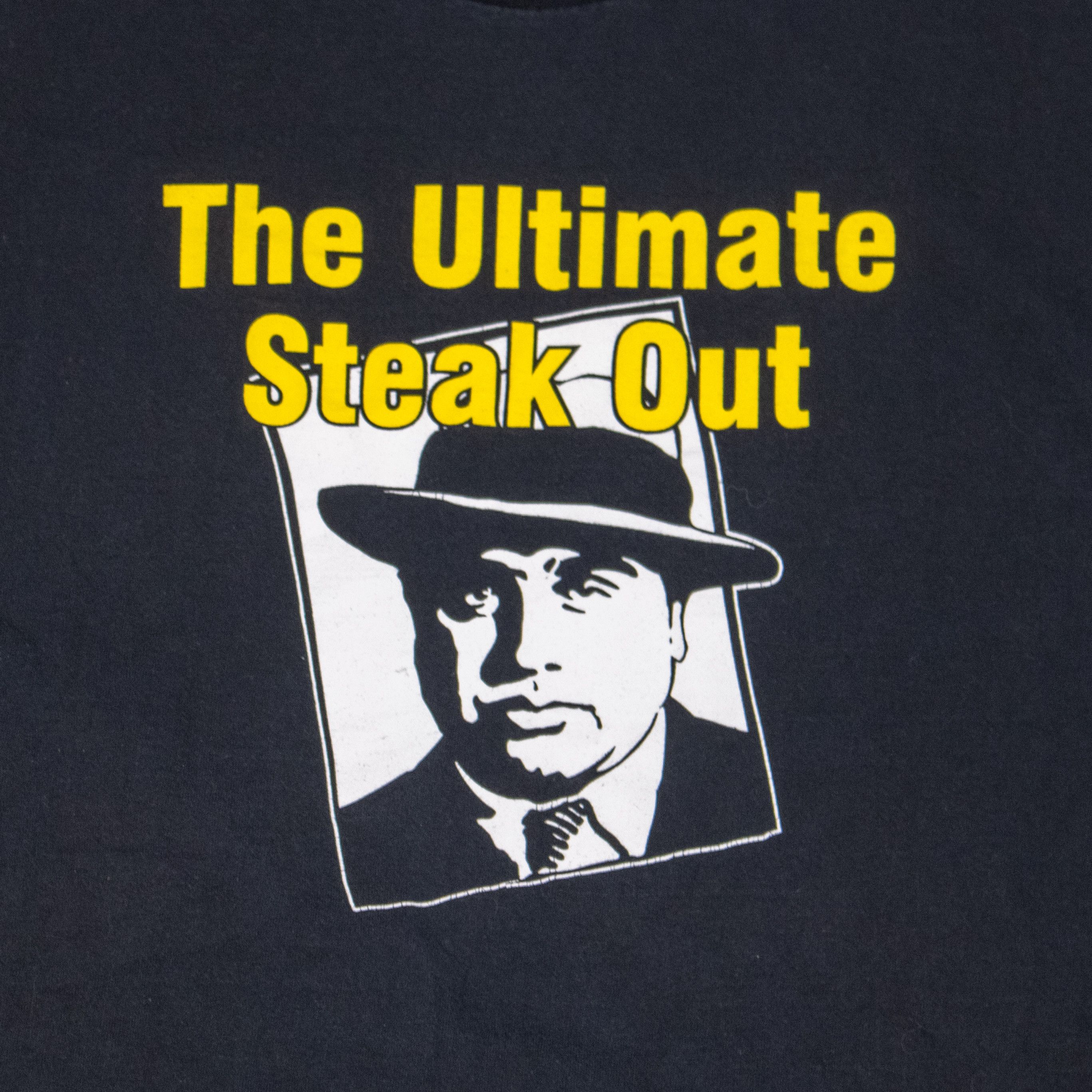 Fruit Of The Loom × Vintage Y2K 2000's Al Capone The Ultimate Steak Out Black T-Shirt Size US L / EU 52-54 / 3 - 4 Thumbnail