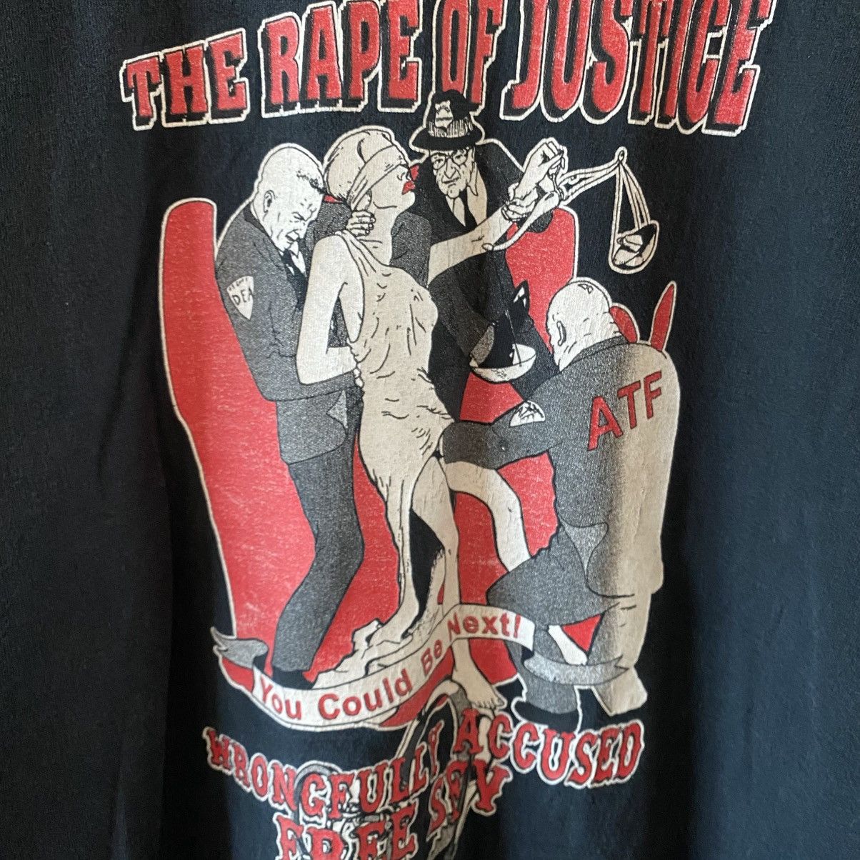 Vintage Vintage Anti ATF T-Shirt Double Sided Punk Grunge Size US L / EU 52-54 / 3 - 3 Thumbnail
