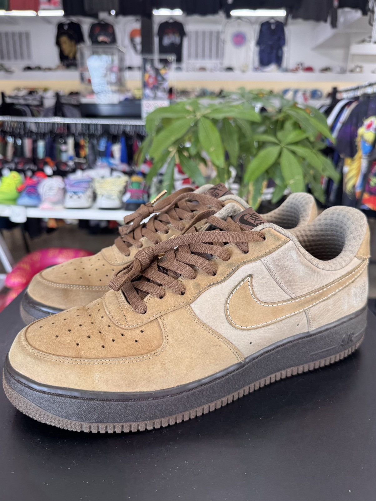 Nike Air Force 1 Low Tweed Light Bone Size 12