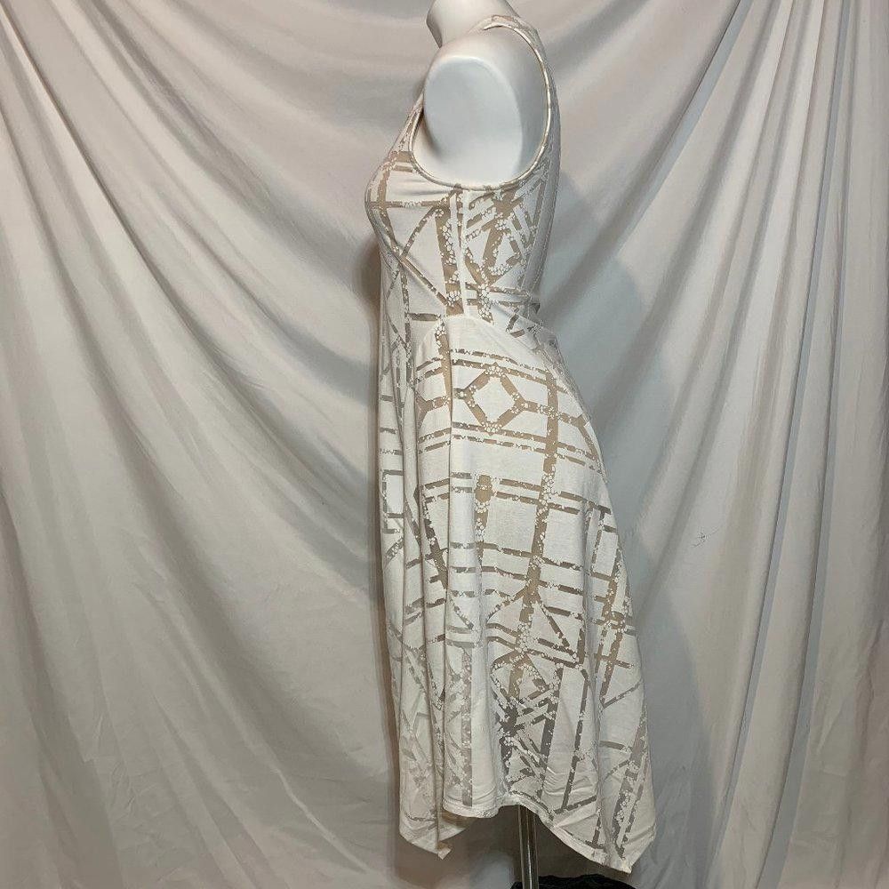 Apt. 9 Apt 9 White Sheer Overlay on Tan Mini Bodycon, XS Size XS / US 0-2 / IT 36-38 - 5 Thumbnail