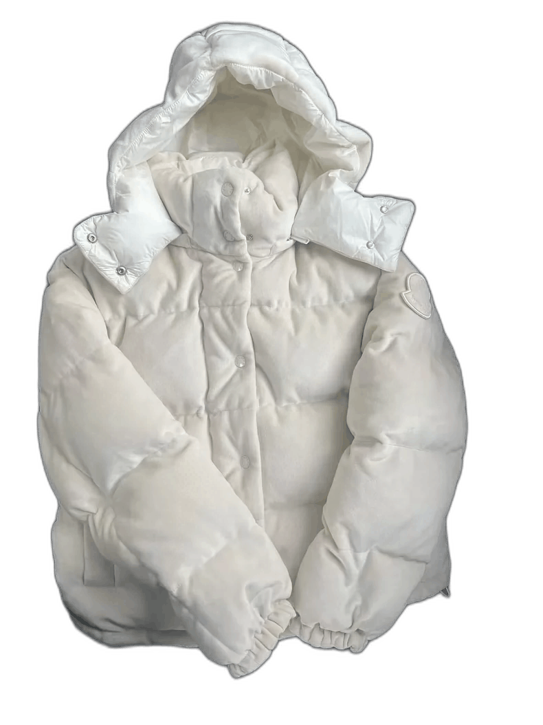 Moncler Moncler White Velvet Down Jacket Size 1 Size US S / EU 44-46 / 1 - 1 Thumbnail