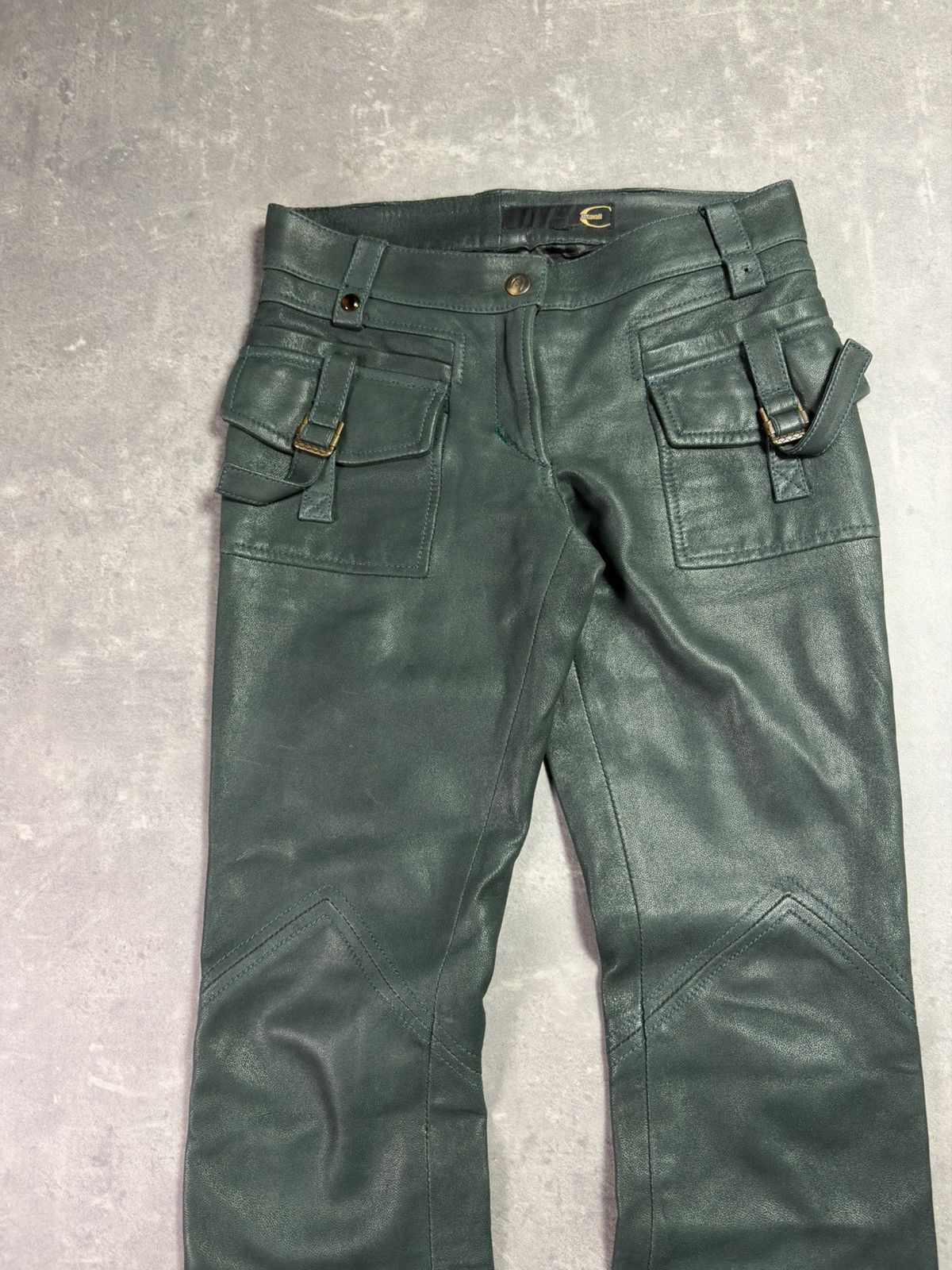 Just Cavalli 00s Leather Just Cavalli Cargo Flared Pants 27 28 Archive Size US 27 - 3 Thumbnail