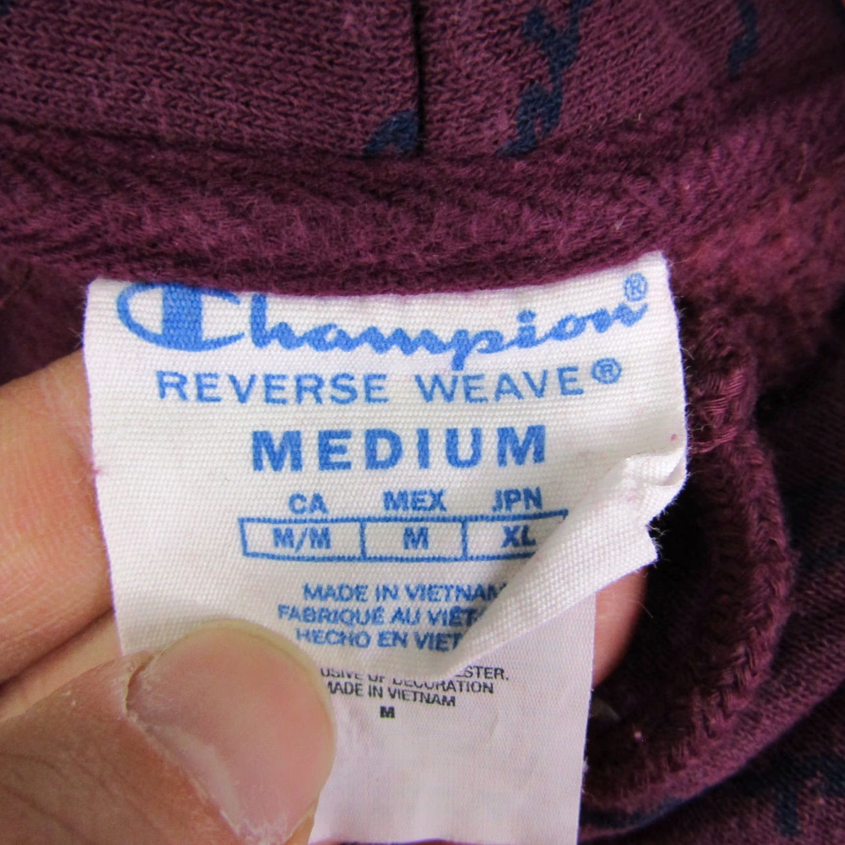 Champion Champion Hoodie Sweatshirt Womens Medium Purple Reverse Weave All Over Print AOP Logo Hooded Pockets Activewear Casual Travel Outdoor Sports Size M / US 6-8 / IT 42-44 - 7 Thumbnail