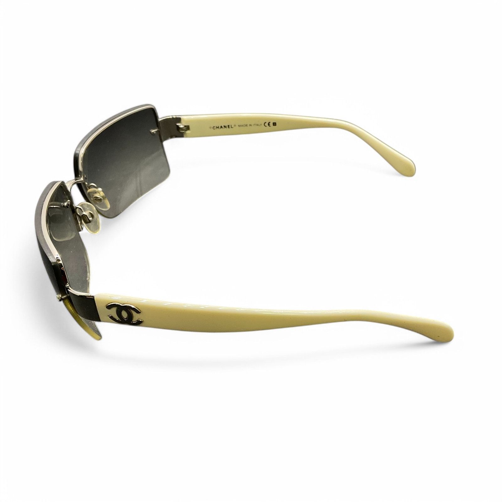 Chanel Chanel - CC Sunglasses Rimless VIntage White Metal Coco Size ONE SIZE - 3 Thumbnail