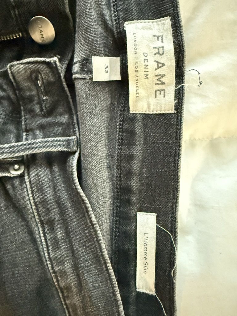 Frame FRAME L'Homme Slim Jeans Mens 32 X 32 Dark Wash Stretch Jean Size US 32 / EU 48 - 3 Thumbnail