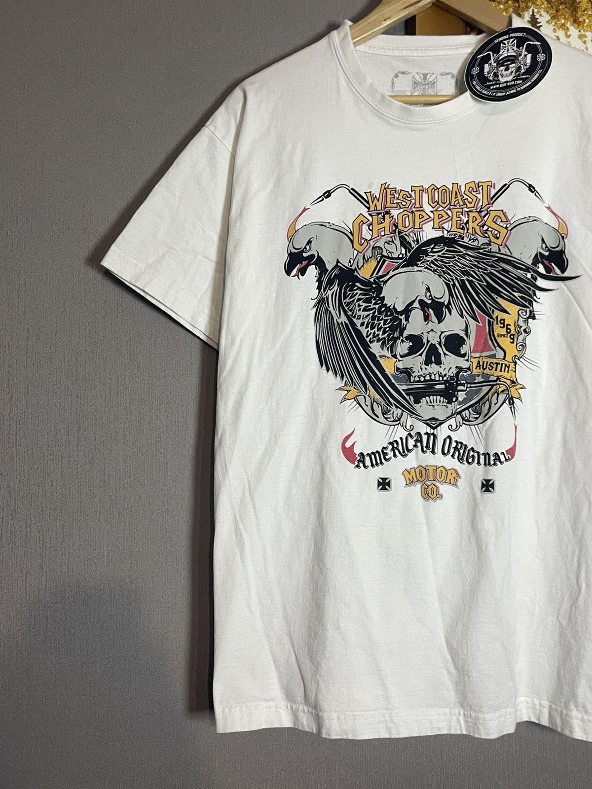 Vintage × West Coast Choppers West Coast Choppers Texas American Eagle Skull T-shirt Size US XL / EU 56 / 4 - 3 Thumbnail