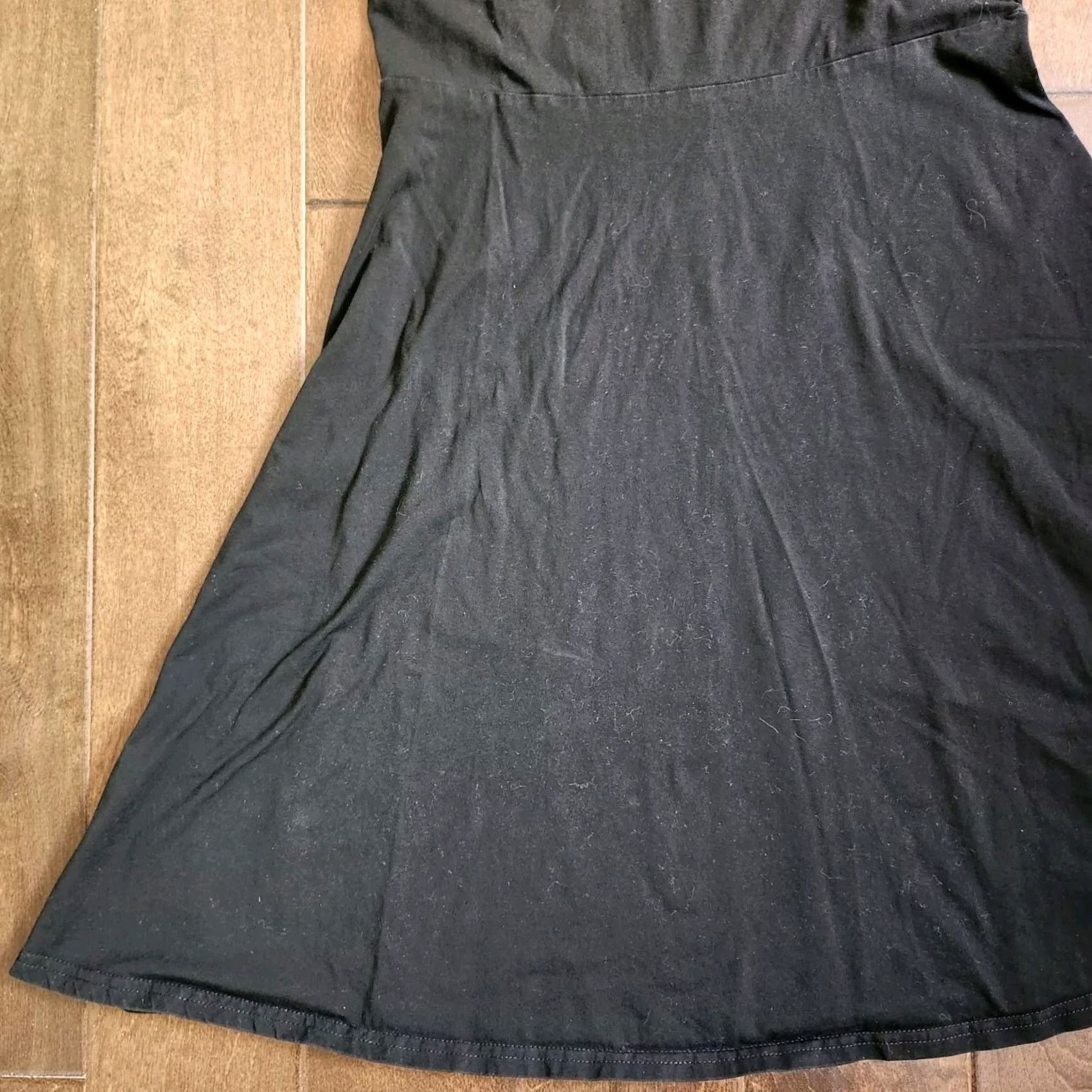 Vintage Herou Dress Women Black Sleeveless M Knee Length Cotton Spandex Solid Pullover Lightweight Casual Travel Summer Spring Fall Size M / US 6-8 / IT 42-44 - 4 Thumbnail