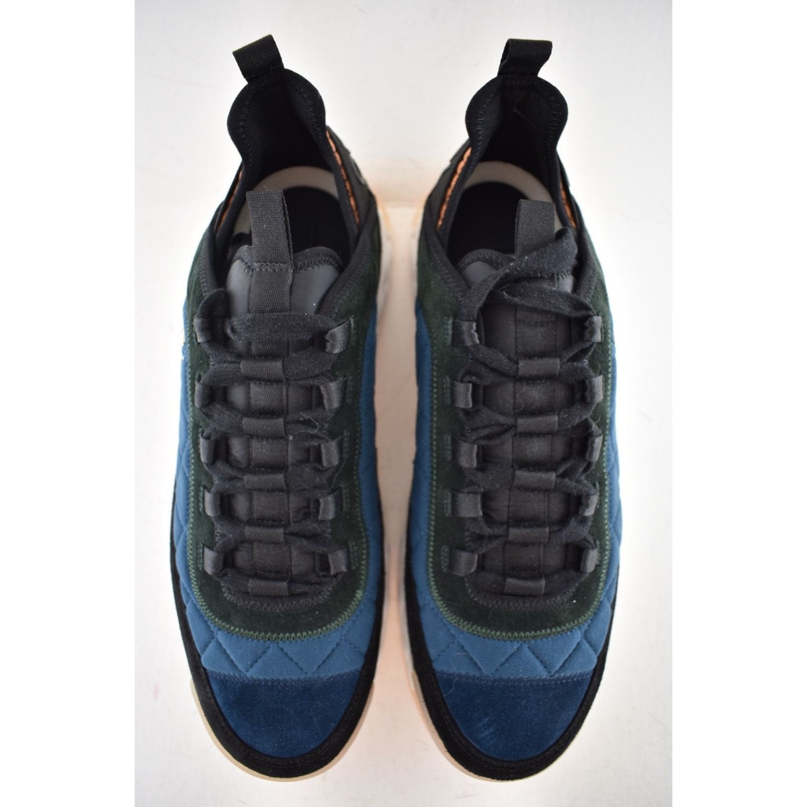 Chanel Mens Blue Green White Black CC Logo Low Top Trainer Sneaker Size US 11 / EU 44 - 9 Thumbnail