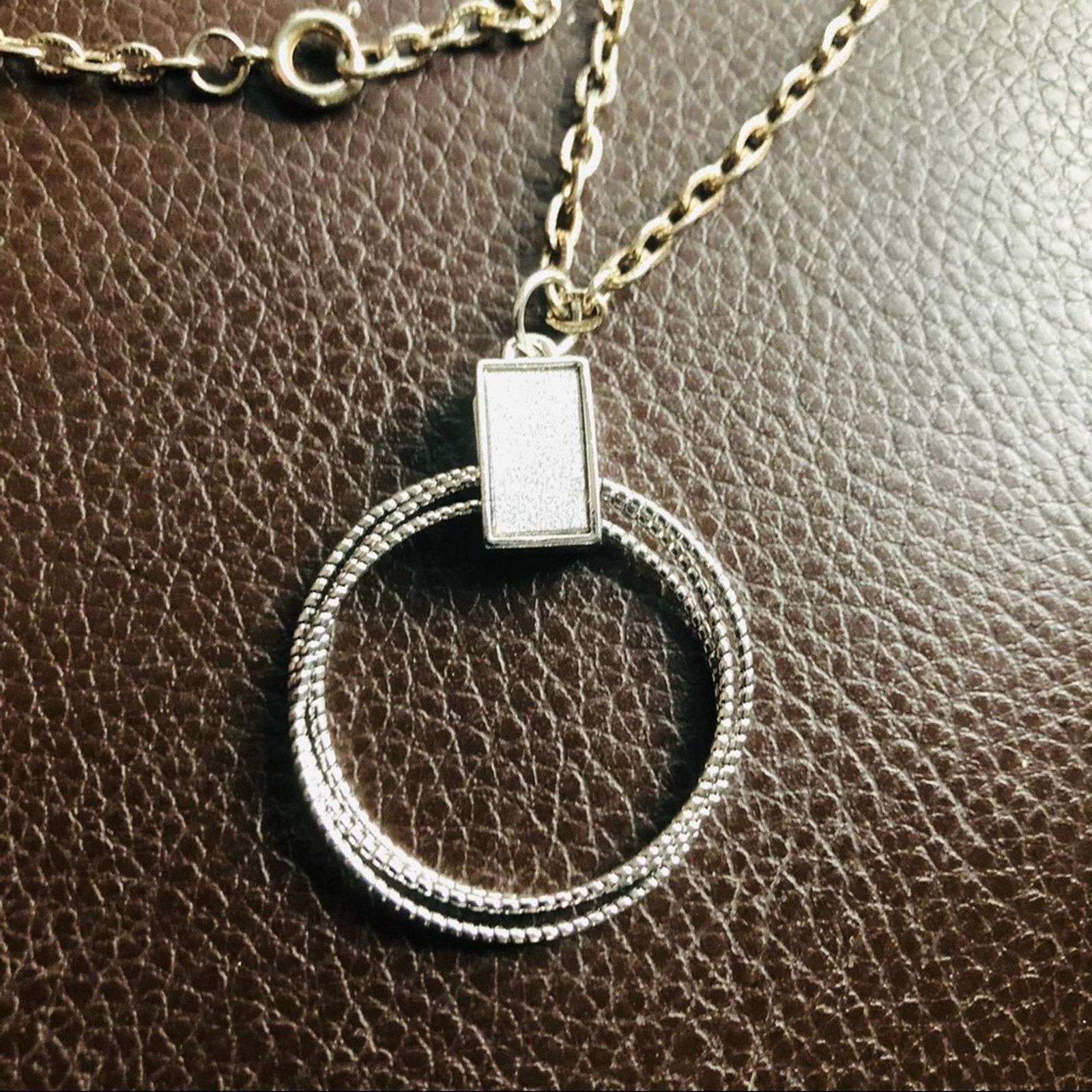 Handmade Hand crafted repurpose sparkle silver loop necklace Size ONE SIZE - 7 Thumbnail
