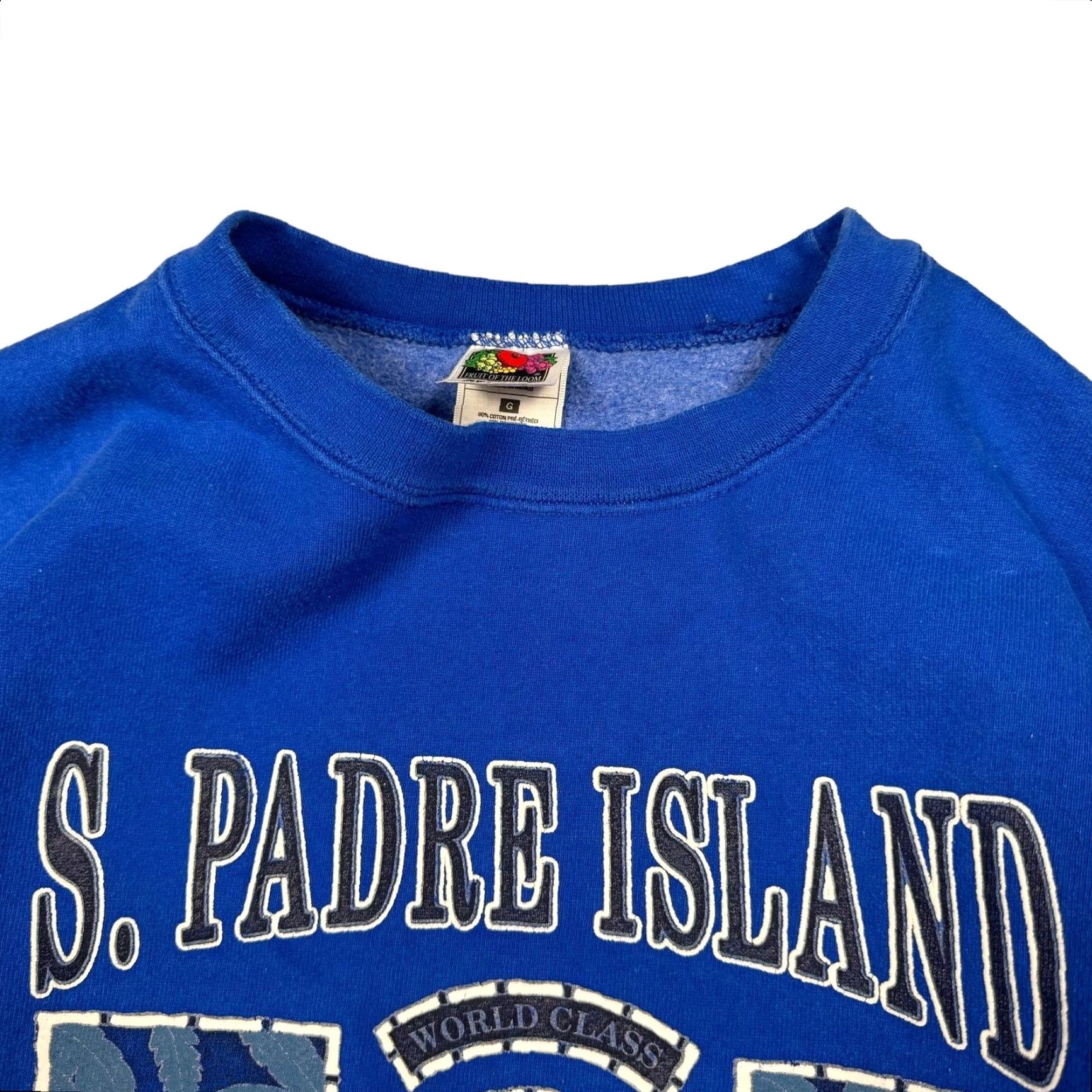 Fruit Of The Loom VINTAGE Sweatshirt Men’s L Padre Island Texas Graphic Heavyweight 90s Blue Size US L / EU 52-54 / 3 - 4 Thumbnail