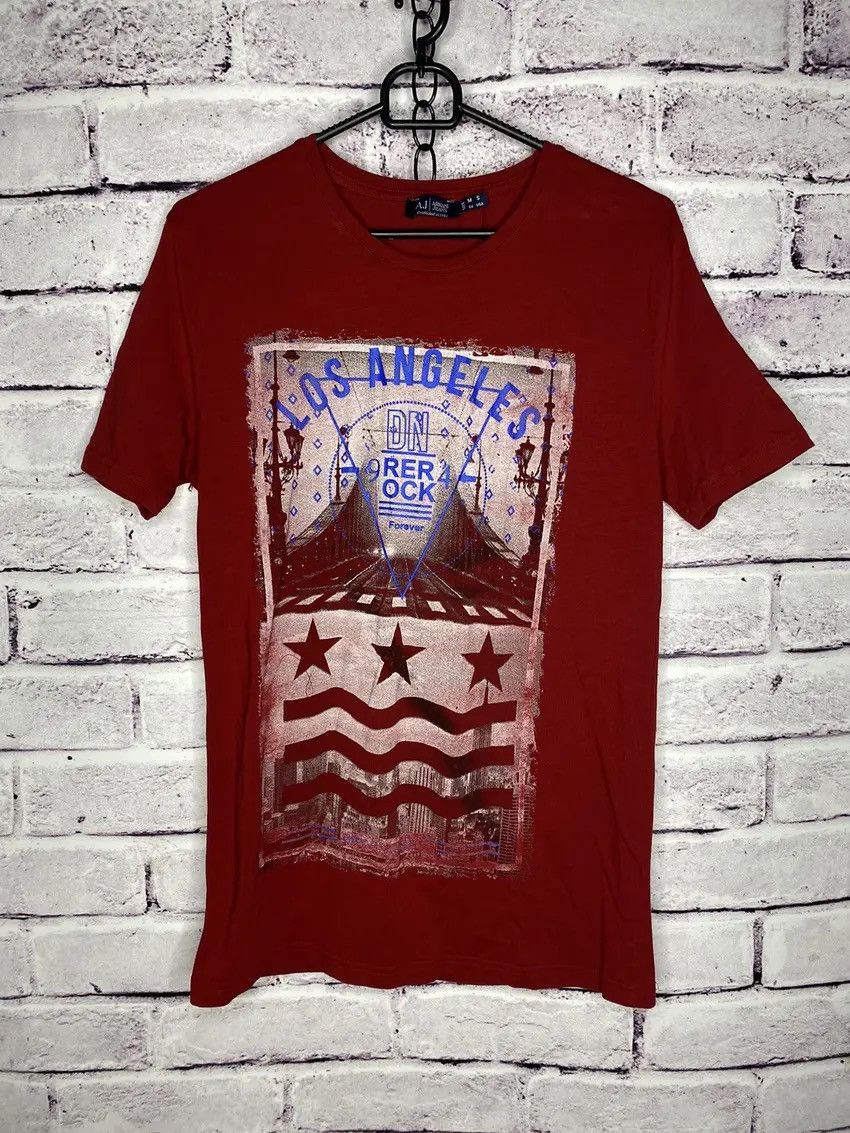 Armani Men's Armani jeans luxury tee overprint T- Shirt Vintage Size US M / EU 48-50 / 2 - 1 Thumbnail