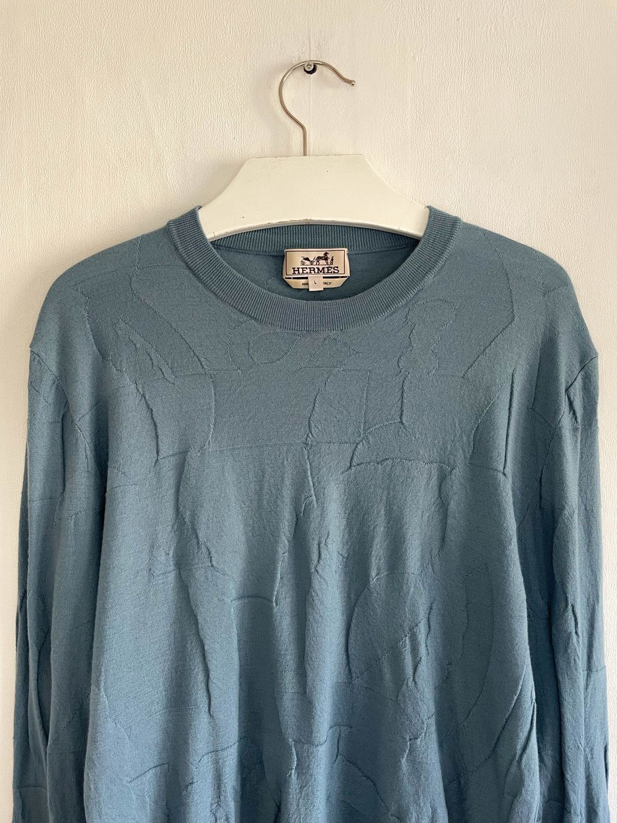Hermes Hermes Slim Fit Textured Wool Jumper Size US L / EU 52-54 / 3 - 3 Thumbnail