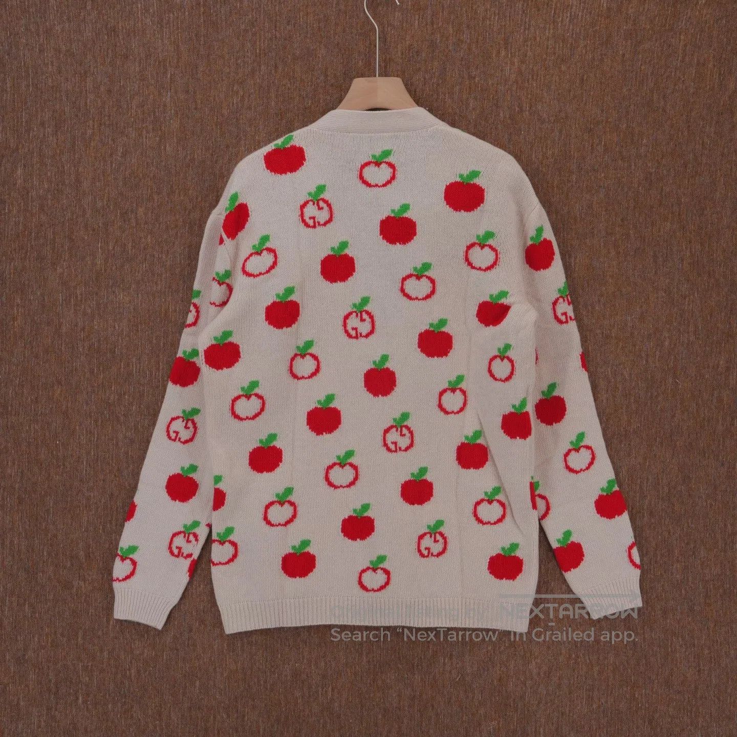Gucci Guicci White GG Apple Knit Sweater Cardigan Jacket Size S / US 4 / IT 40 - 2 Thumbnail