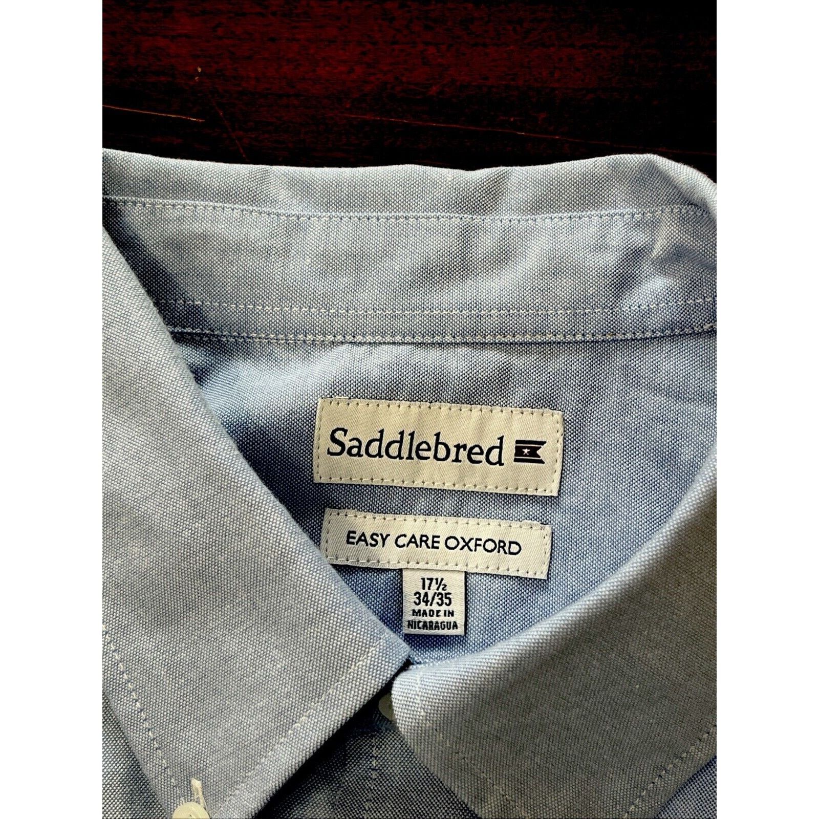 Saddlebred Saddlebred Oxford Blue Button Down Shirt - Size 17.5 34/35 Size US XL / EU 56 / 4 - 3 Thumbnail