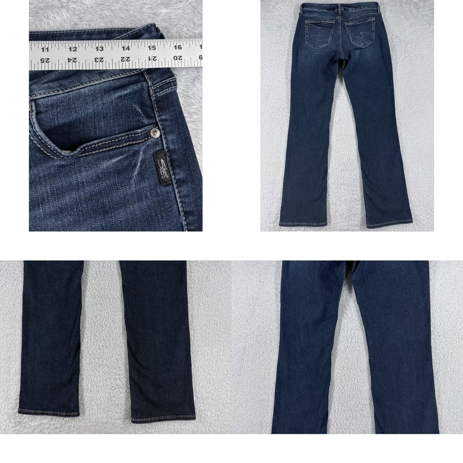 Silver Jeans Co. Silver Jeans Suki Blue Denim Bootcut Jeans Women 31x31 Embroidered 5-Pocket Cotton Blend Medium Wash Slim Distressed N/A Size 24" / US 00 / IT 34 - 9 Thumbnail
