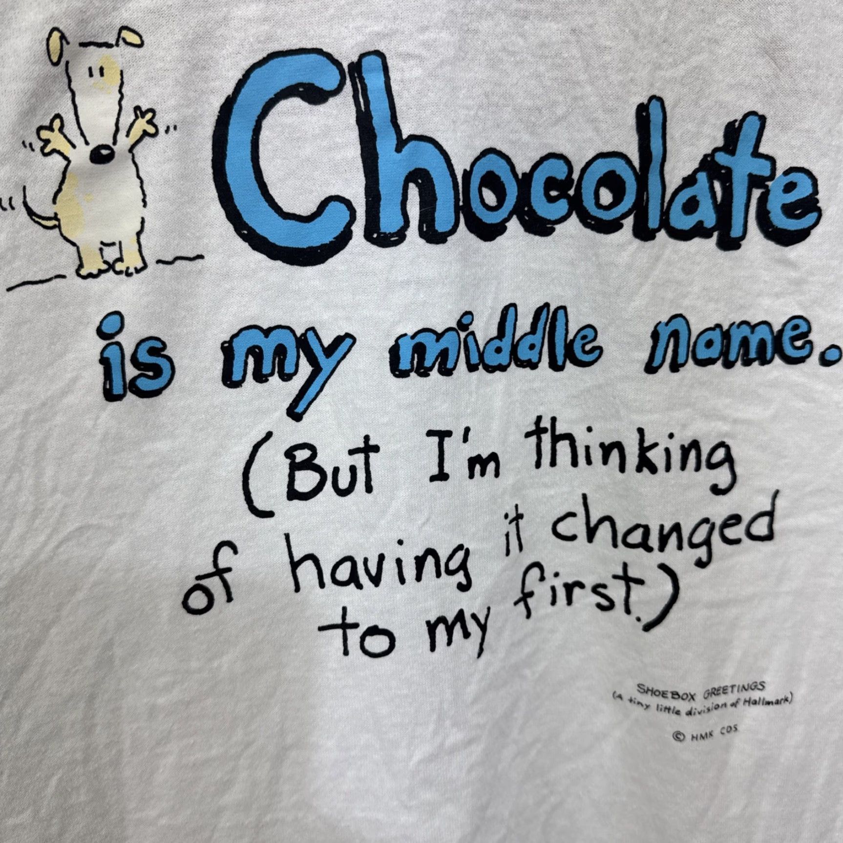CHOCOOLATE VINTAGE Hallmark Shoebox Greetings T-Shirt White Cotton Unisex Adults Medium White Cartoon Dog 90s Fun Casual Size M / US 6-8 / IT 42-44 - 7 Thumbnail