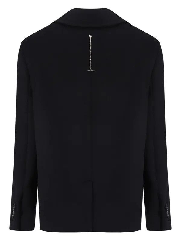Alexander McQueen o1w1db100925 Wool Felt Peacoat in Black Size 54R - 2 Thumbnail