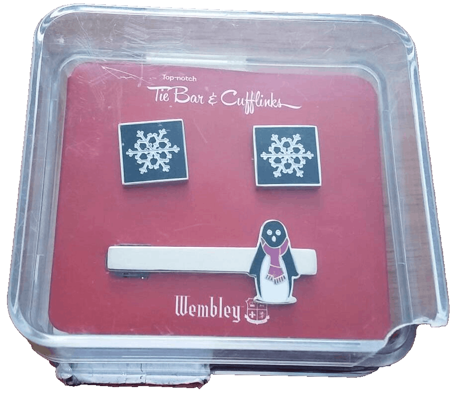 Other WEMBLEY Holiday XMAS Penguin Lapel Snowflake Cuff Links Size ONE SIZE - 1 Preview