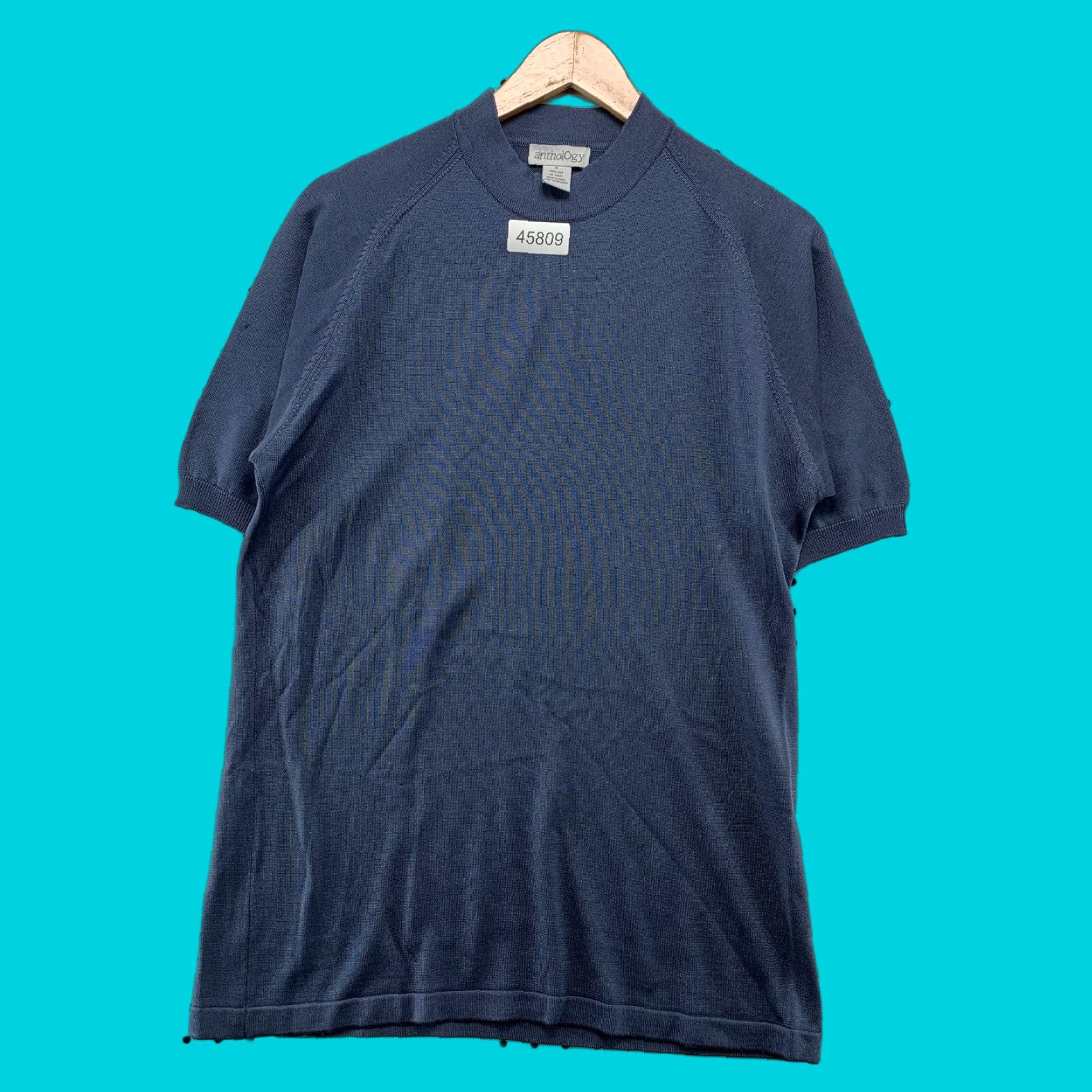 Vintage Anthology Shirt Mens Small Blue Crewneck Silk Short Sleeve Size US S / EU 44-46 / 1 - 1 Thumbnail