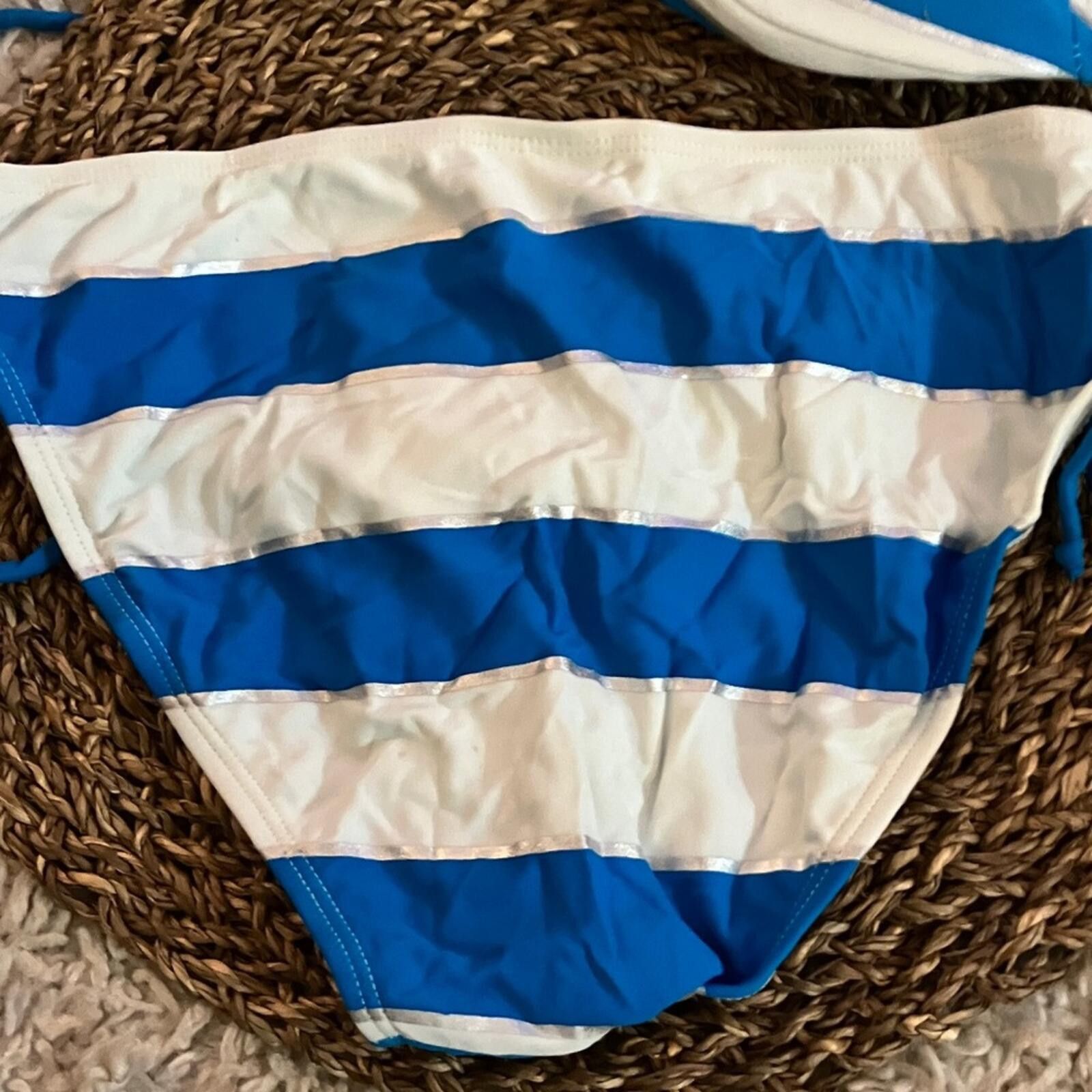 Other NWT Oasis Blue and White Striped Bikini Set Size ONE SIZE - 5 Thumbnail