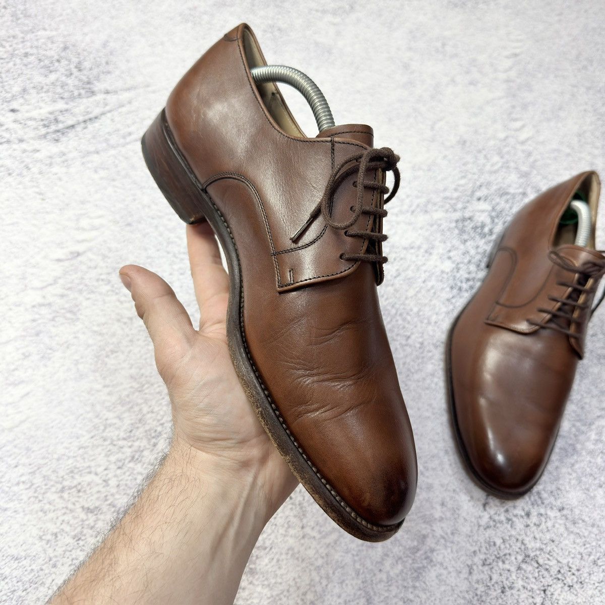 Designer Shoepassion Handmade Welted Brown Derbies US8.5 UK7.5 EU41 Size US 8.5 / EU 41-42 - 7 Thumbnail