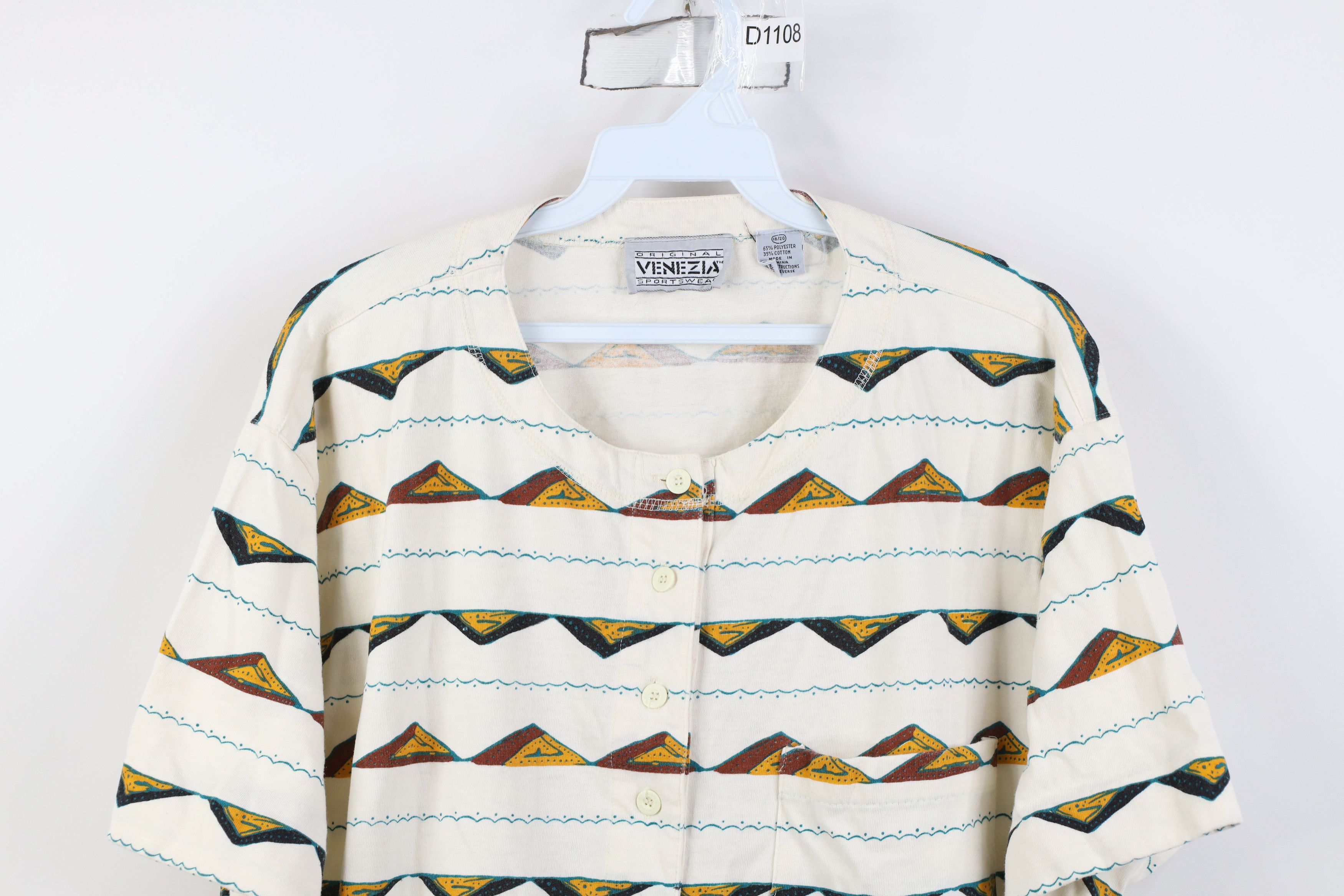 Vintage Vintage 90s Streetwear Mountain Striped Henley T-Shirt Size XXL / US 16-18 / IT 52-54 - 2 Thumbnail