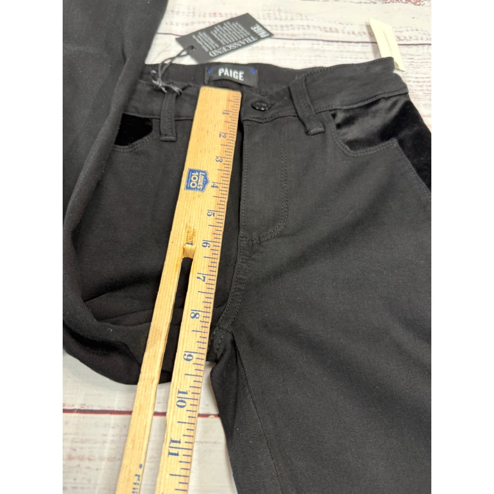 Paige Paige Womens Hoxton High Rise Ultra Skinny Jeans Sz 25 Black Side Stripe Stretch Size 42" / US 20 - 4 Thumbnail