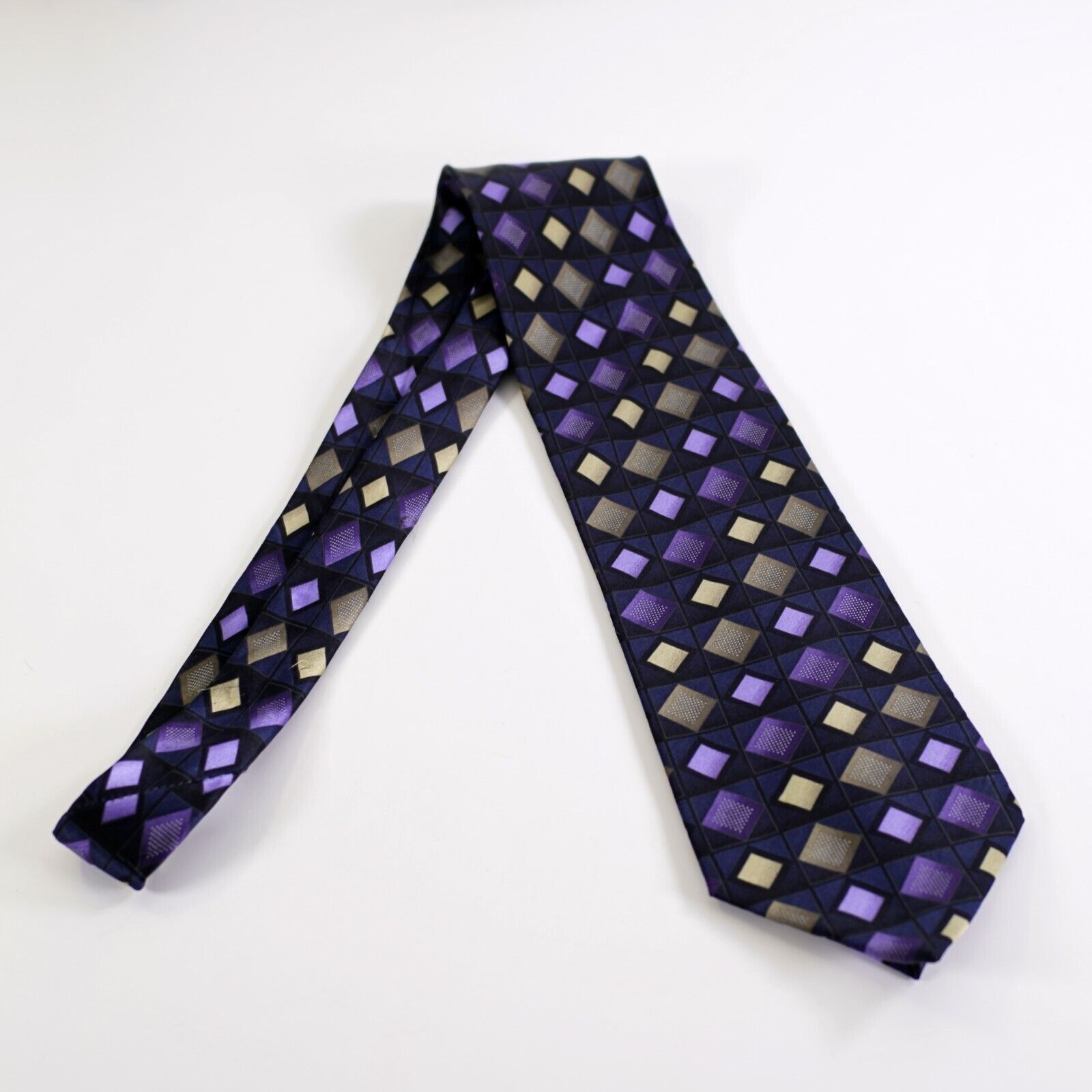 Croft & Barrow Croft & Barrow Purple Tan Geometric Print Long Silk Tie Size ONE SIZE - 7 Thumbnail