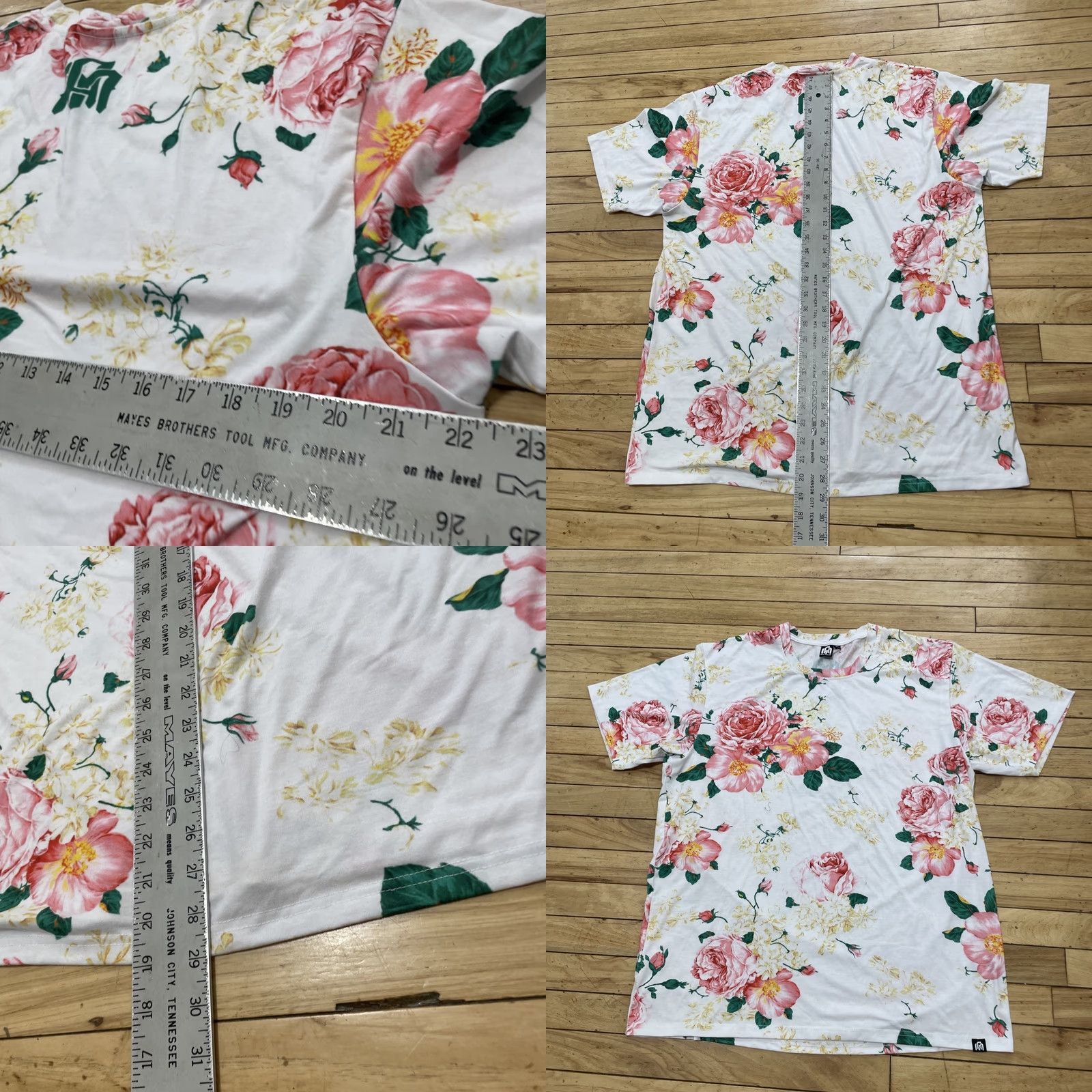 ALOHAS Into the AM T Shirt Men XL Floral White Pink Green Club Aloha Graphic Tee 44" Size US XL / EU 56 / 4 - 8 Thumbnail