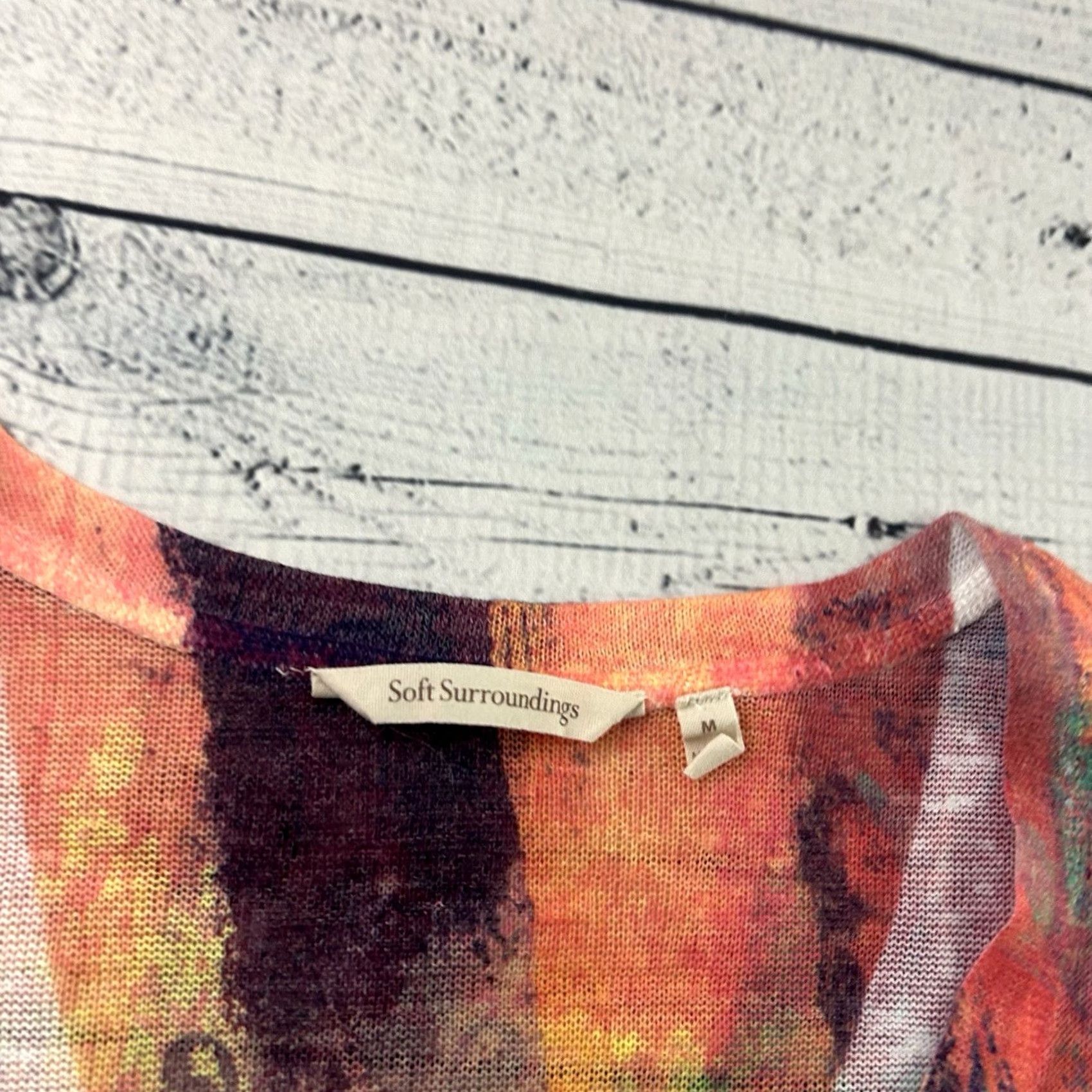 Soft Surroundings Soft Surroundings Blouse Long Sleeve Multicolor Watercolor Top Women's M Size M / US 6-8 / IT 42-44 - 2 Thumbnail