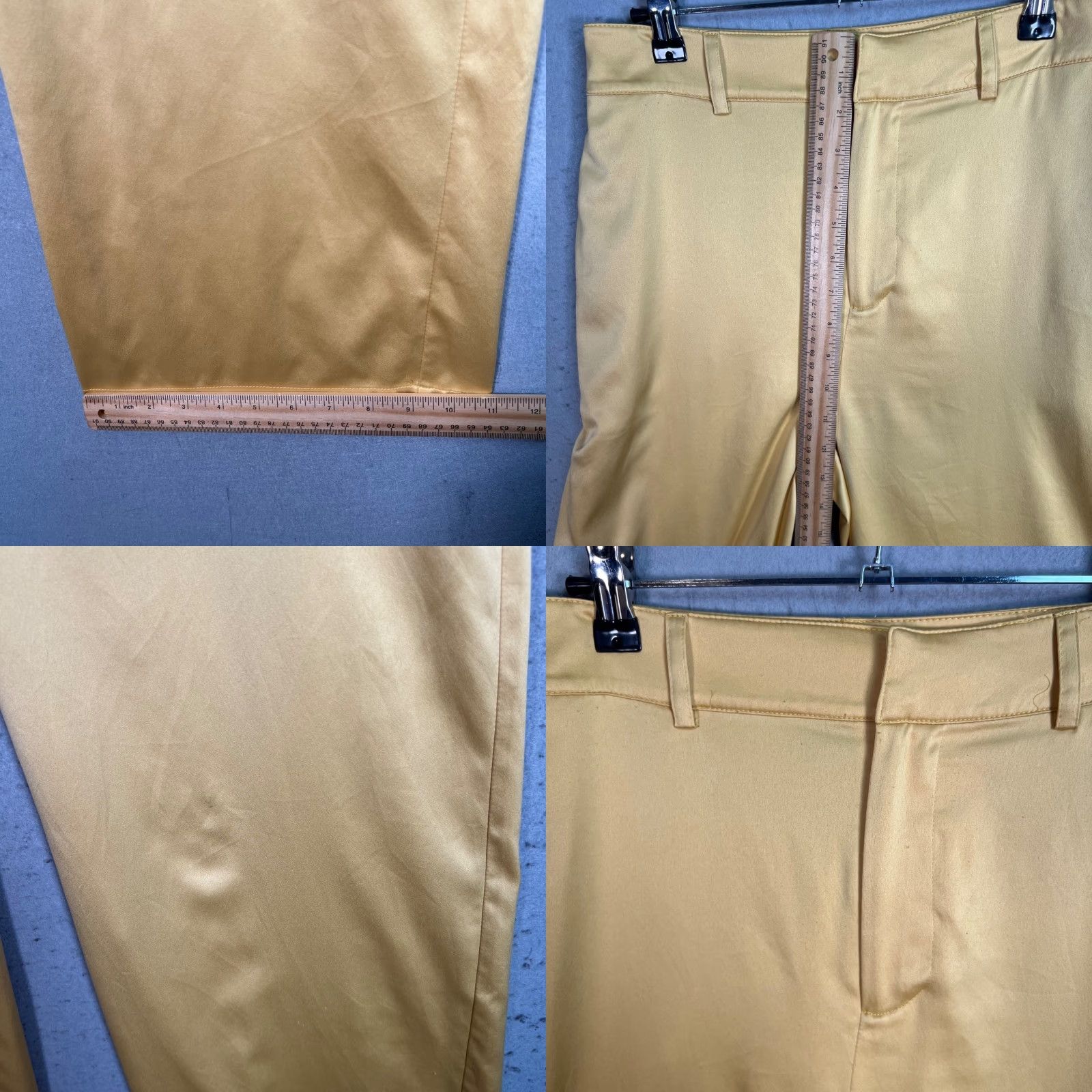 Vintage VINTAGE Danielle Bernstein Yellow Wide-Leg Pants Womens Size 26 In Waist Dress Pants Women Size 26" / US 2 / IT 38 - 8 Thumbnail