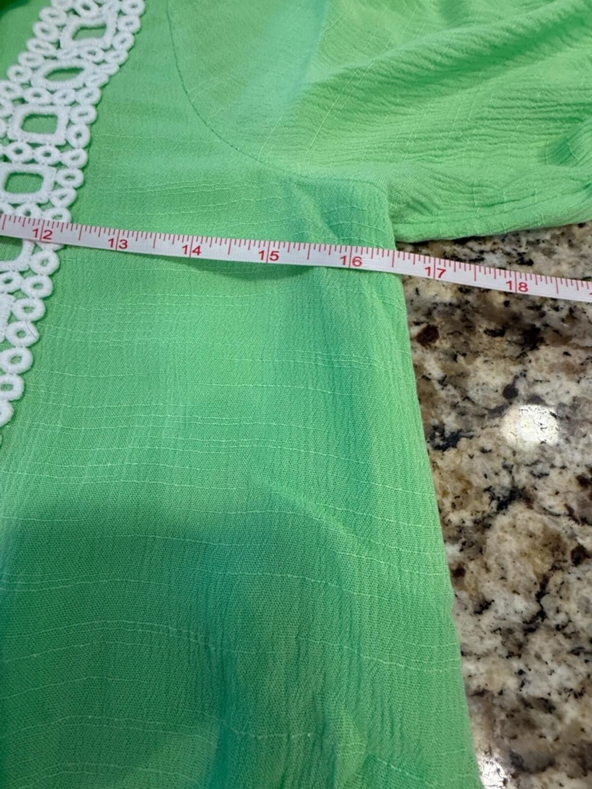 Other Lilly Pulitzer green tunic top white lace ruffled hem SZ XXS Size XXS / US 00 / IT 34 - 11 Thumbnail