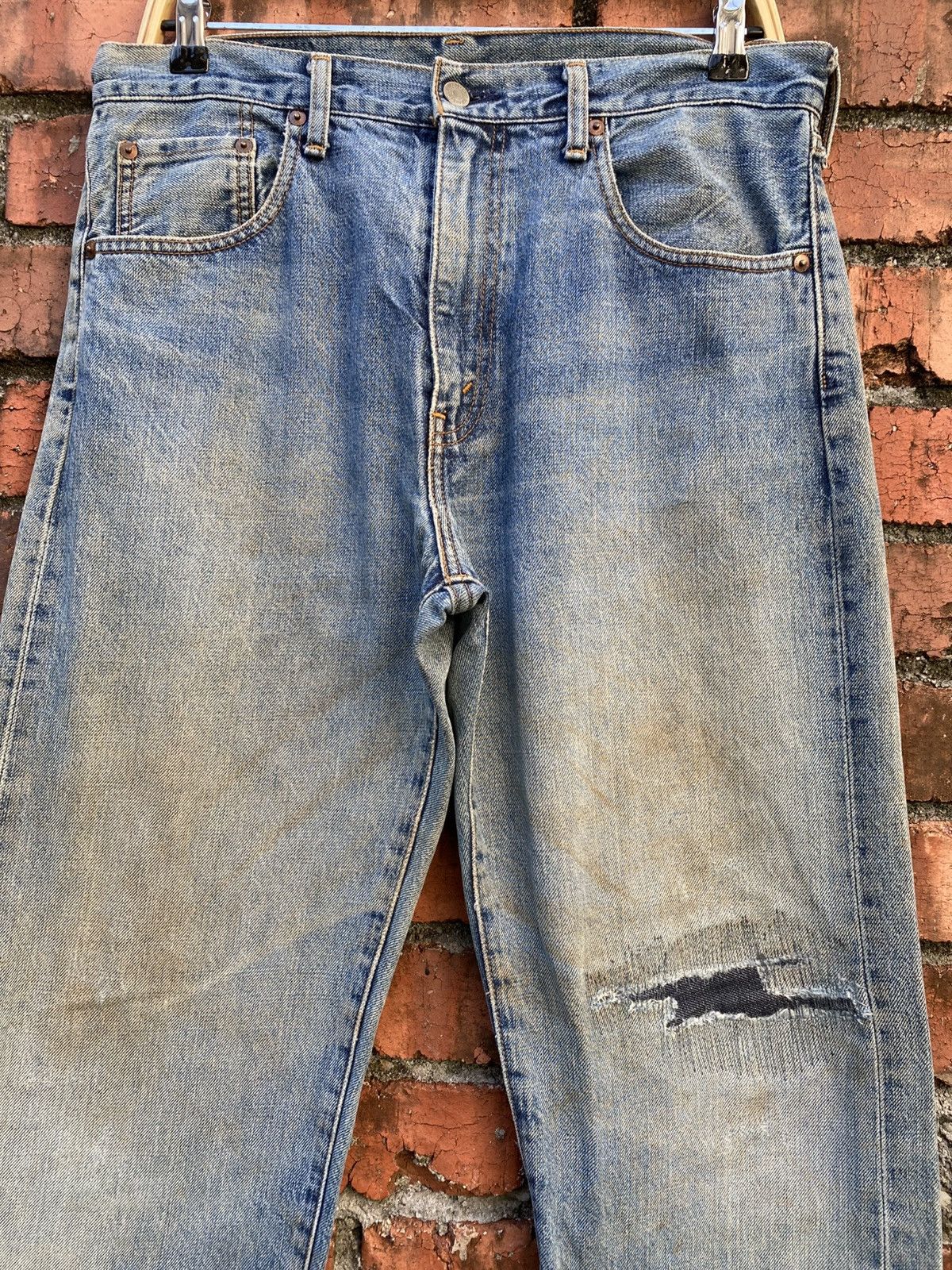 Levi's Vintage Clothing W34x31.5 Vintage levi's 502 Big E redline distressed denime Size US 34 / EU 50 - 4 Thumbnail