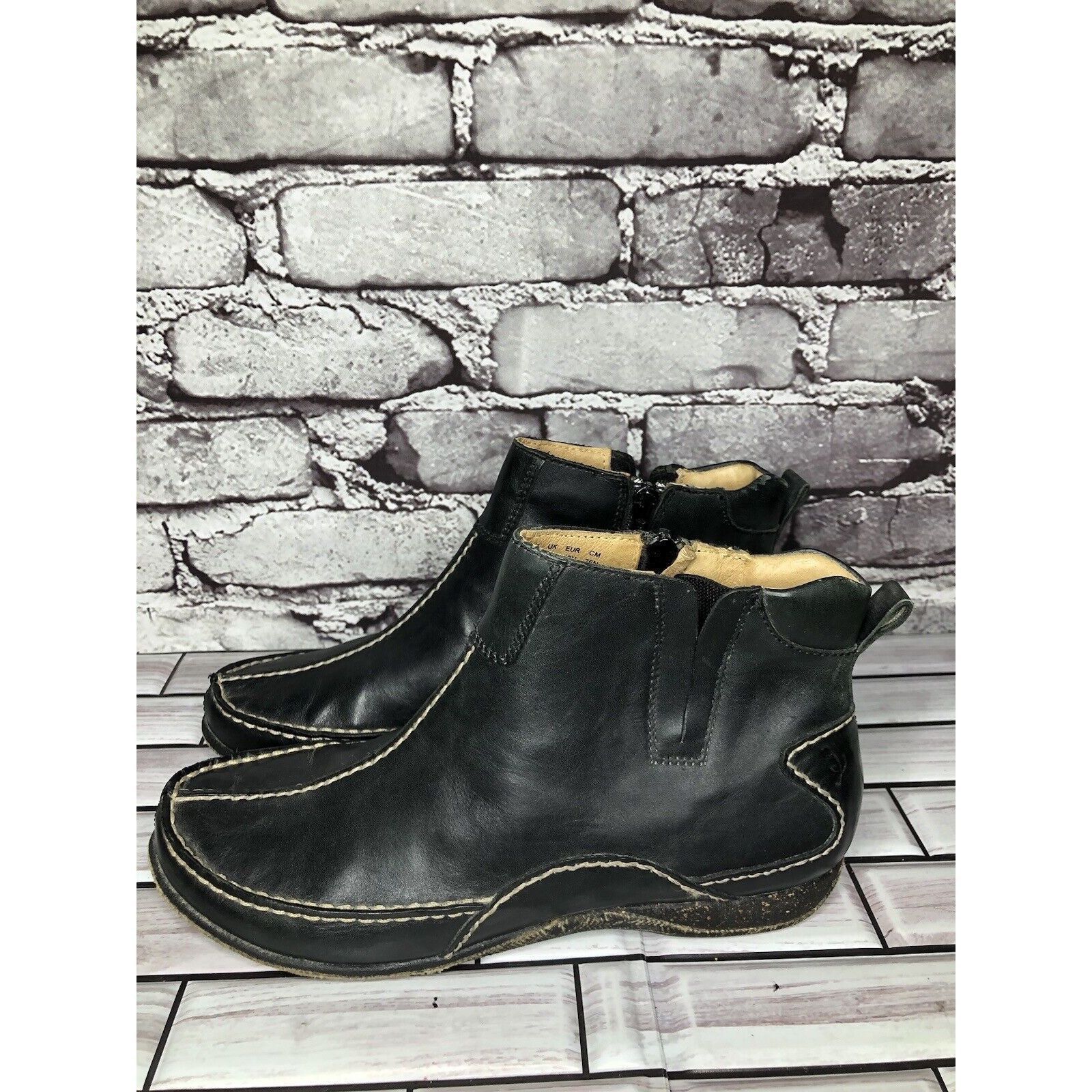 Hush Puppies Hush Puppies Black Leather Side Zip Casual Ankle Booties Wom Size US 8.5 / IT 38.5 - 10 Thumbnail