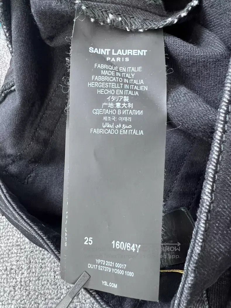 Saint Laurent Paris Saint Laurent Paris Black Distressed Denim Pants Size 25" / US 0 / IT 36 - 6 Thumbnail
