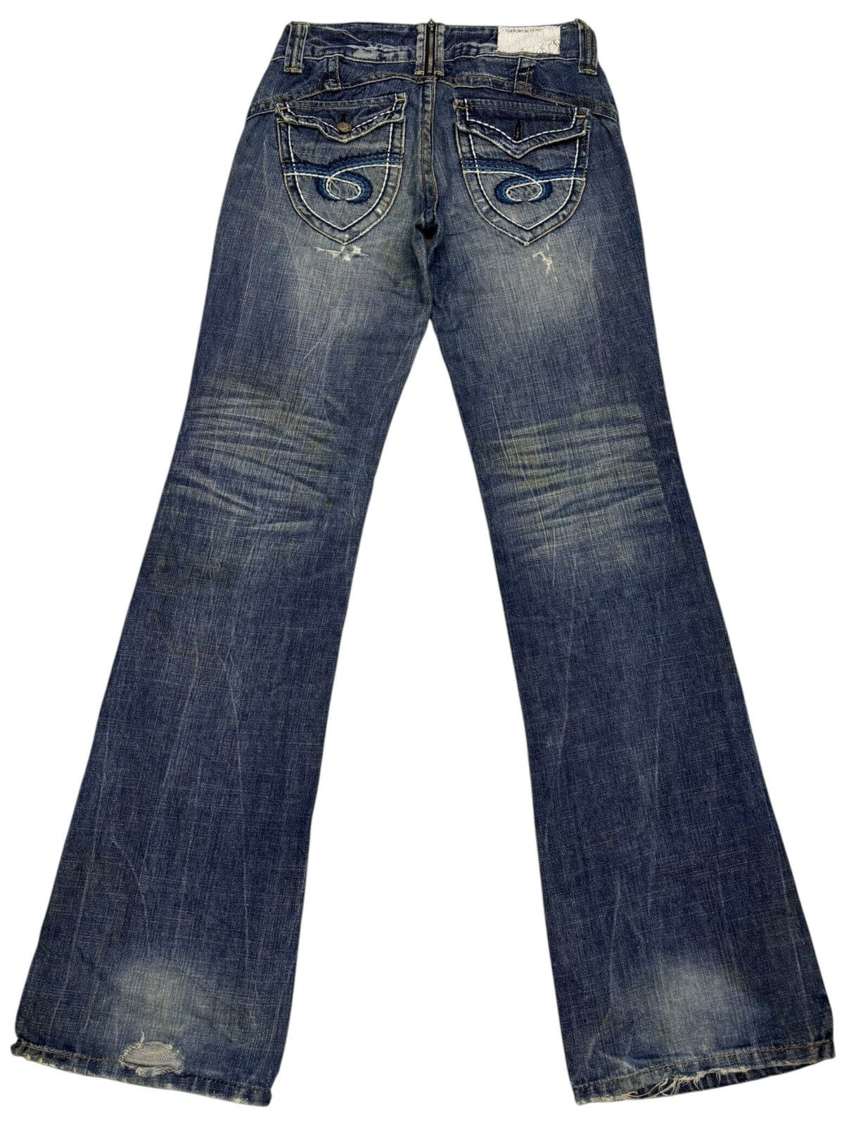 If Six Was Nine RED PEPPER FLARE JEANS BOOTCUT DISTRESSED DENIM Size 27" / US 4 / IT 40 - 8 Thumbnail