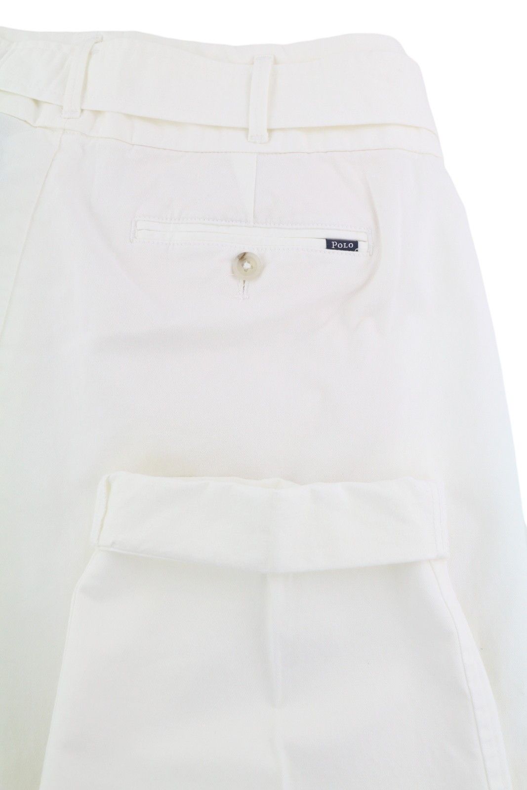 Polo Ralph Lauren W27 White Turn-Up Belted Pleated Trousers 84708 Size 27" / US 4 / IT 40 - 5 Thumbnail