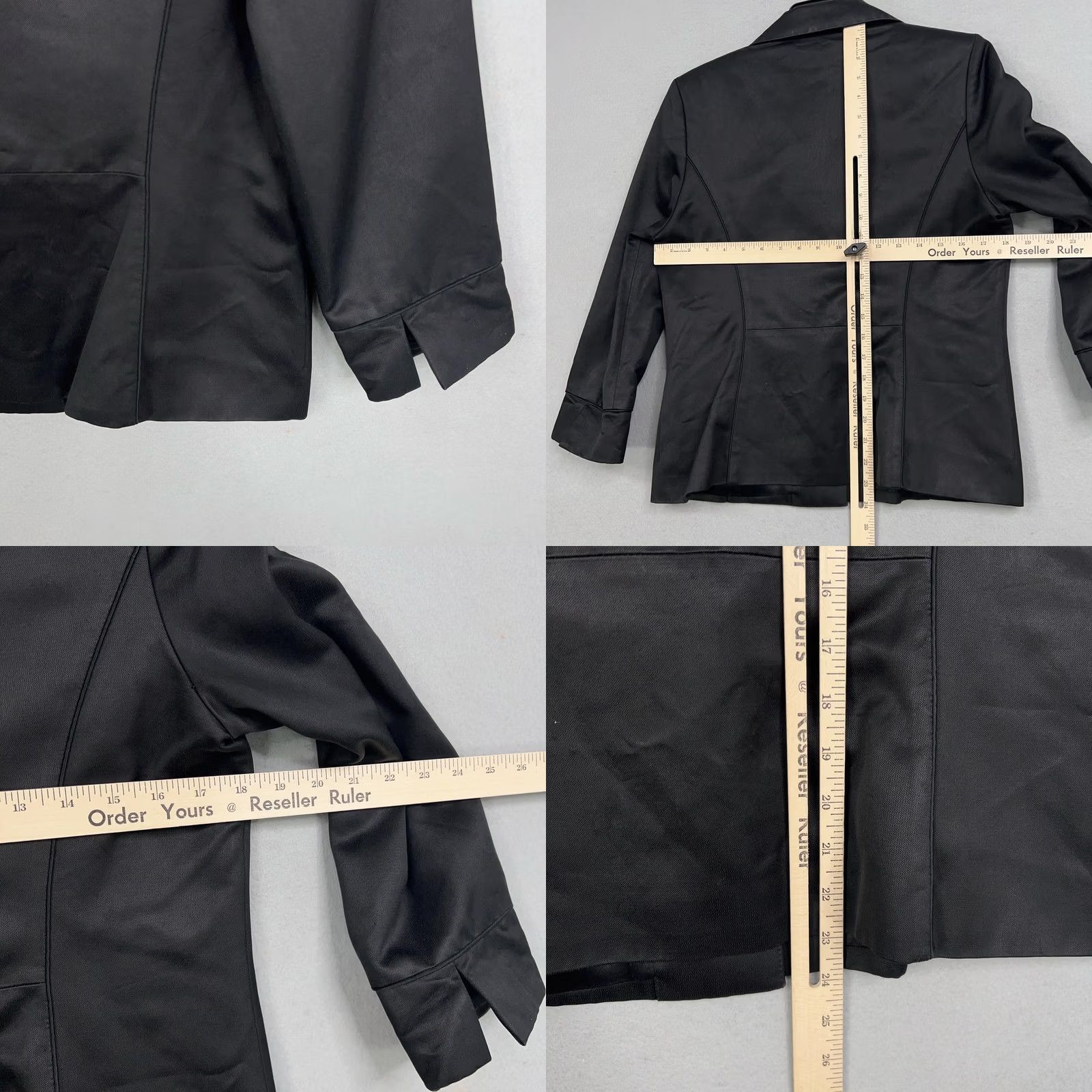 Banana Republic Banana Republic Blazer Womens 10 Black One-Button Notch Lapel 3/4 Sleeve Vintage Velvet? No, keep to original words. Size L / US 10 / IT 46 - 9 Thumbnail