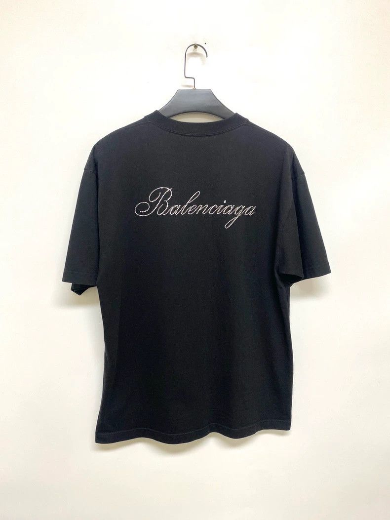 Balenciaga Balenciaga Rhinestone T-shirt Size US XXS / EU 40 - 7 Thumbnail
