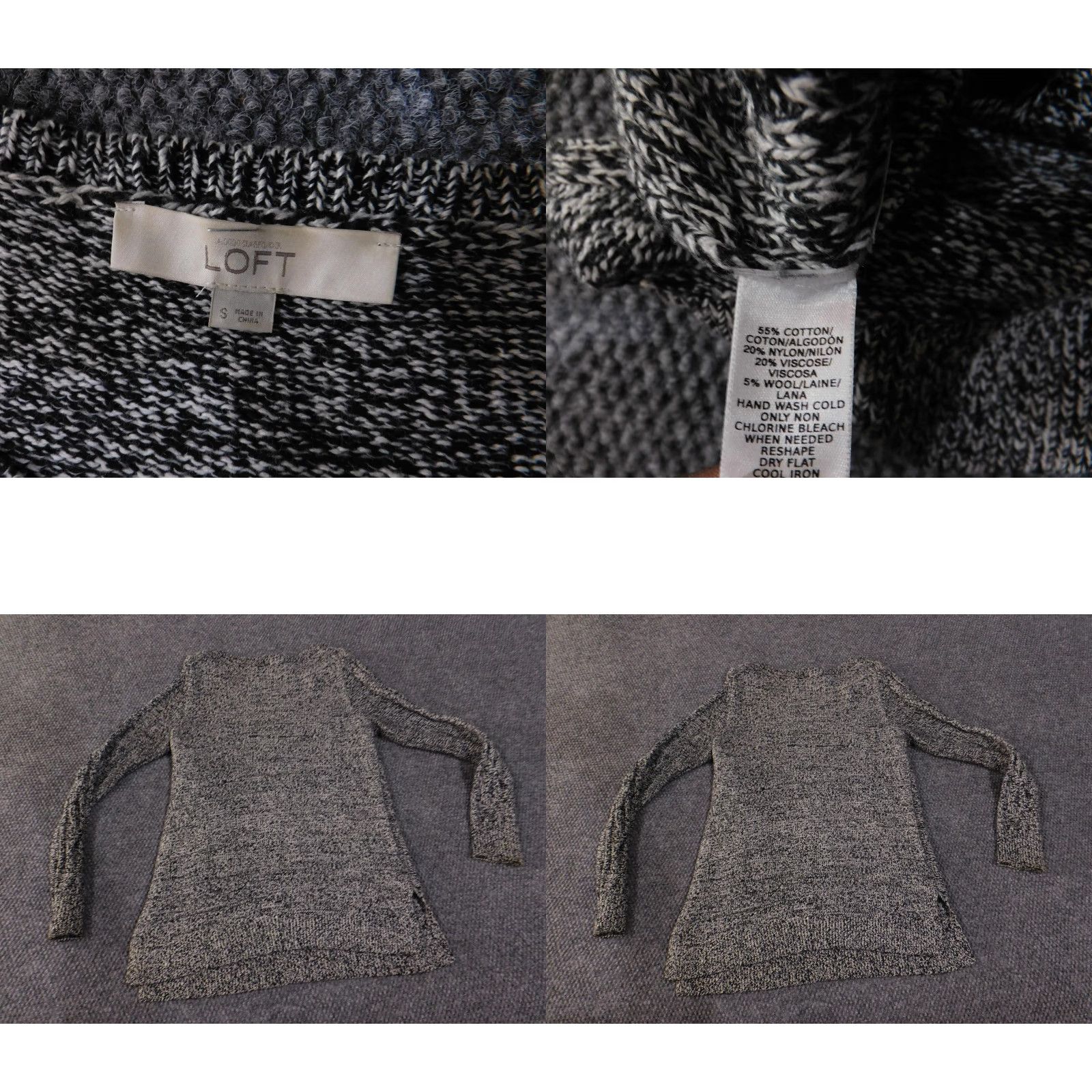 Loft LOFT Sweater Women's Small Gray Black Marled Cable Knit Long Sleeve Pullover Soft Shirt Womens Small Gray Black Marled Cable Knit Pullover Soft Size S / US 4 / IT 40 - 8 Thumbnail