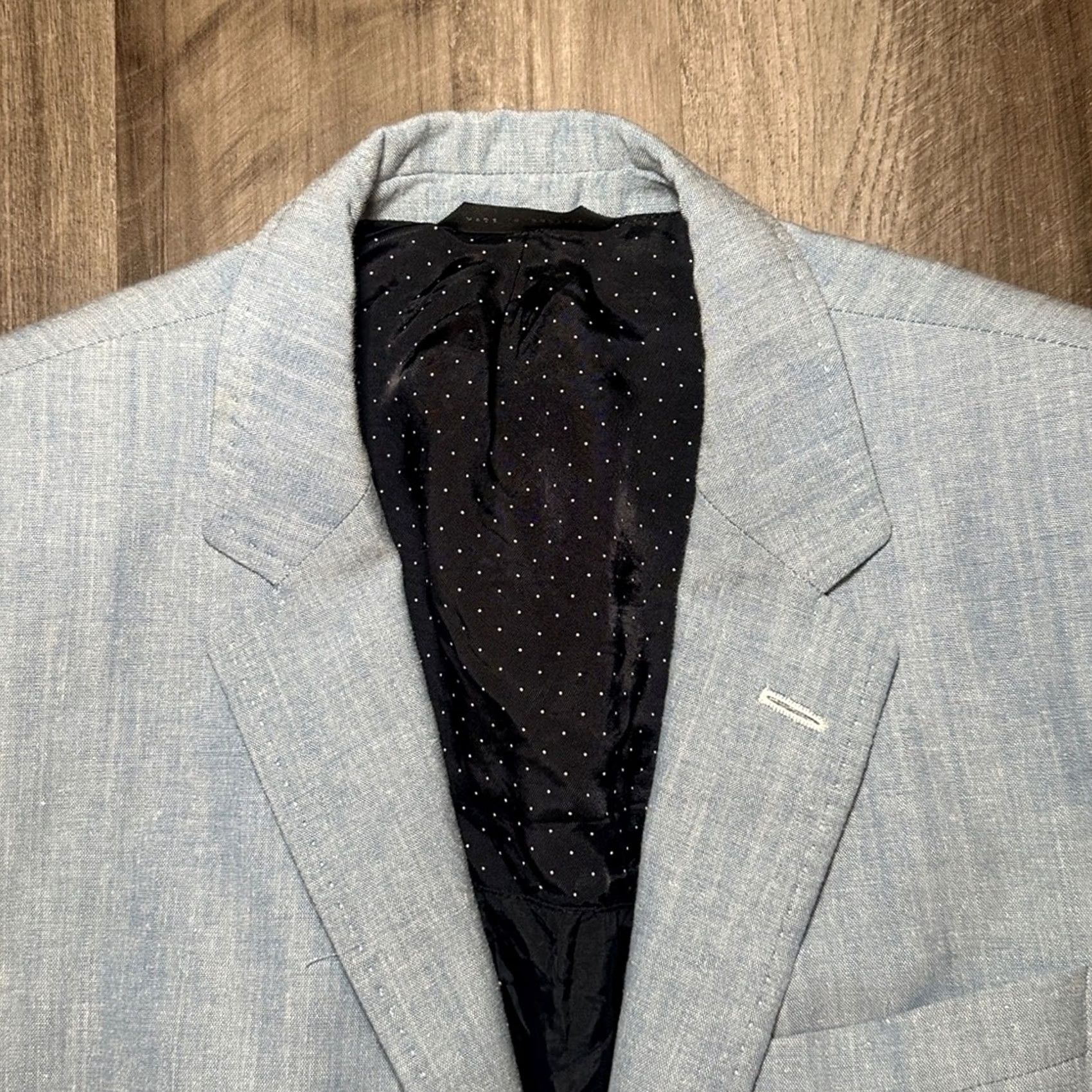 Vintage Boss Hutsons Cotton Wool Blazer Sport Jacket - 38S Mens Blazer, Blue, 2 Piece, Regular, Preowned Size 38R - 5 Thumbnail