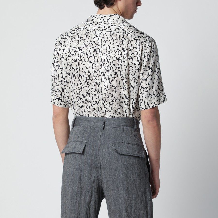 Dries Van Noten o1d2blof0226 Viscose Shirt in Black/Ecru Size US M / EU 48-50 / 2 - 3 Thumbnail