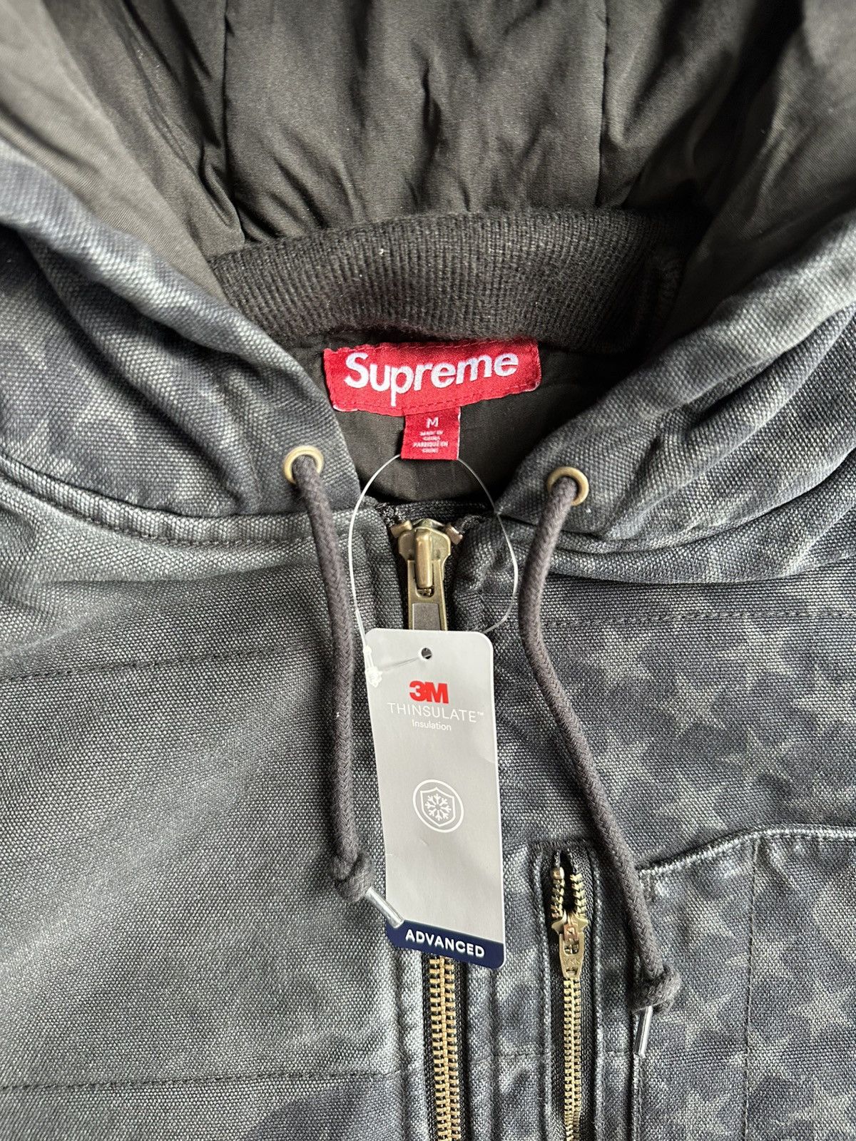 Supreme Supreme Flag Quilted Hooded Work Jacket Black Medium Size US M / EU 48-50 / 2 - 5 Thumbnail