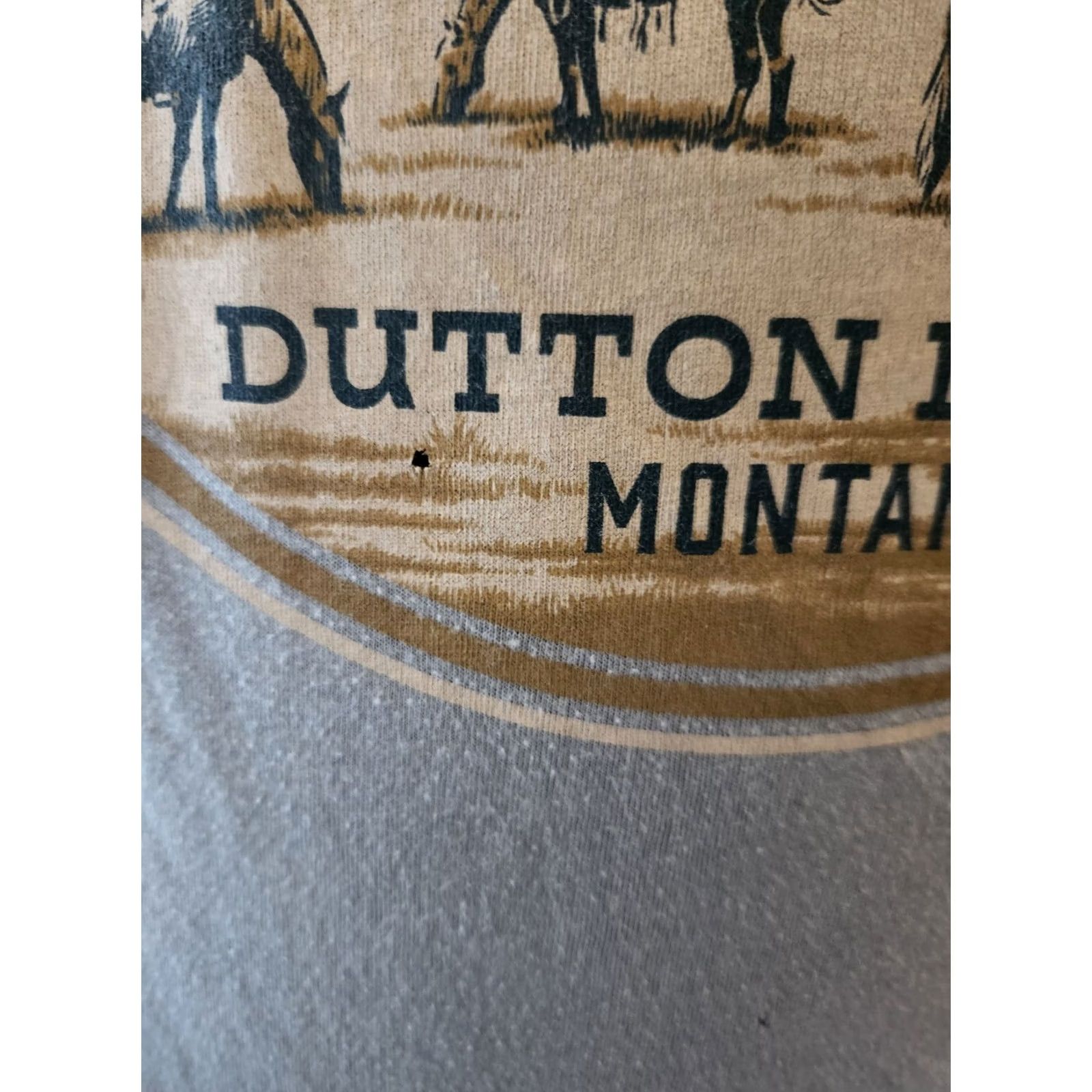Vintage Yellowstone Dutton Ranch Montana Crop Top T Shirt Size XXL Blue Size XXL / US 16-18 / IT 52-54 - 2 Thumbnail