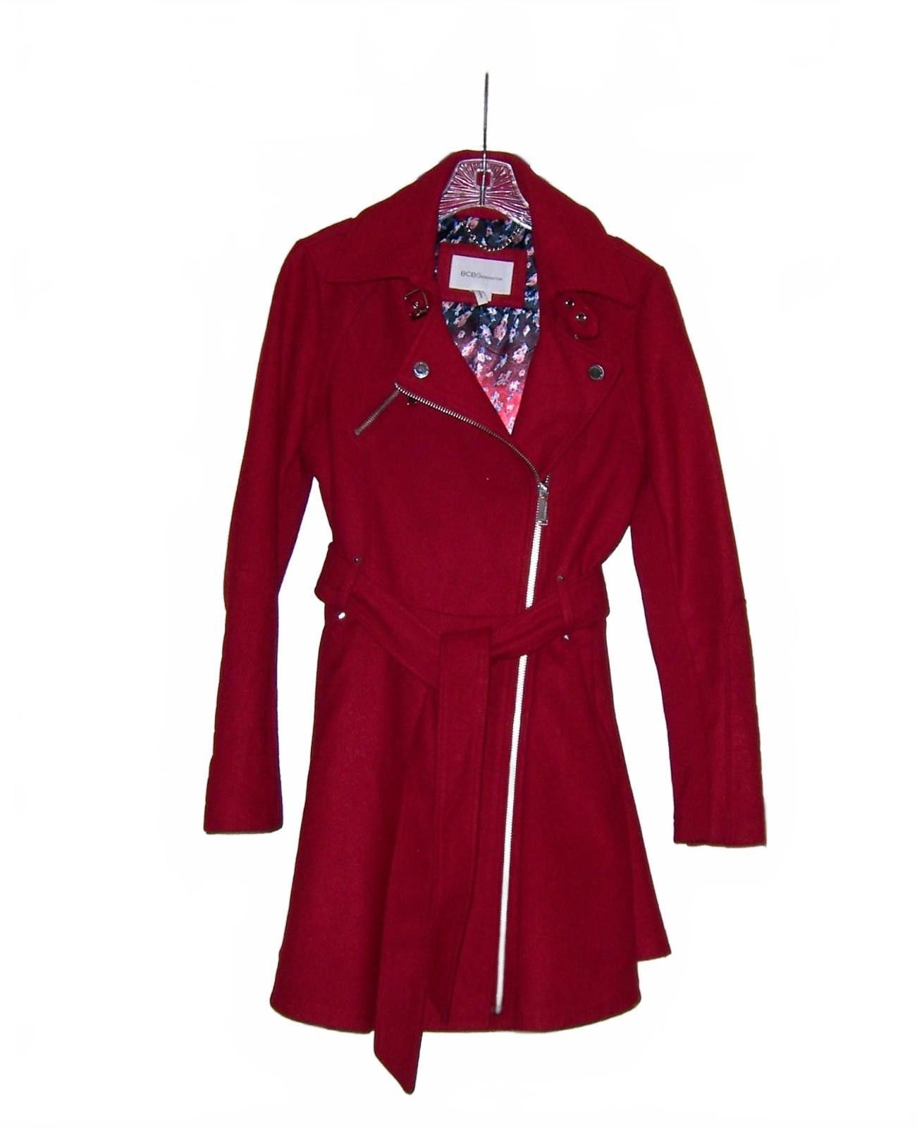 BCBGeneration BCBGeneration Red Moto Asymmetrical Trenchcoat Small Size S / US 4 / IT 40 - 1 Thumbnail