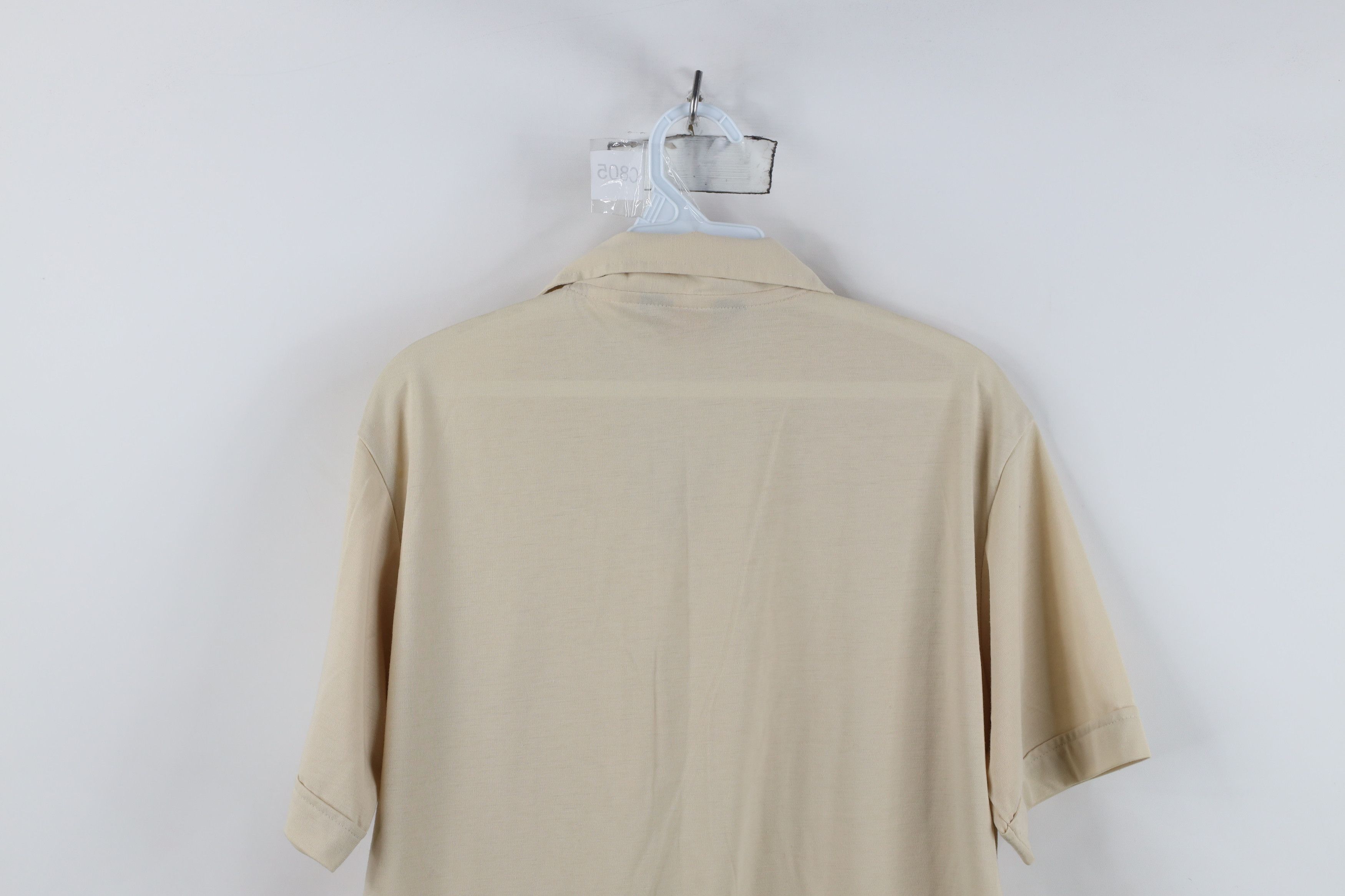 Vintage Vintage 70s Streetwear Knit Collared Golf Polo Shirt Beige Size US L / EU 52-54 / 3 - 13 Thumbnail