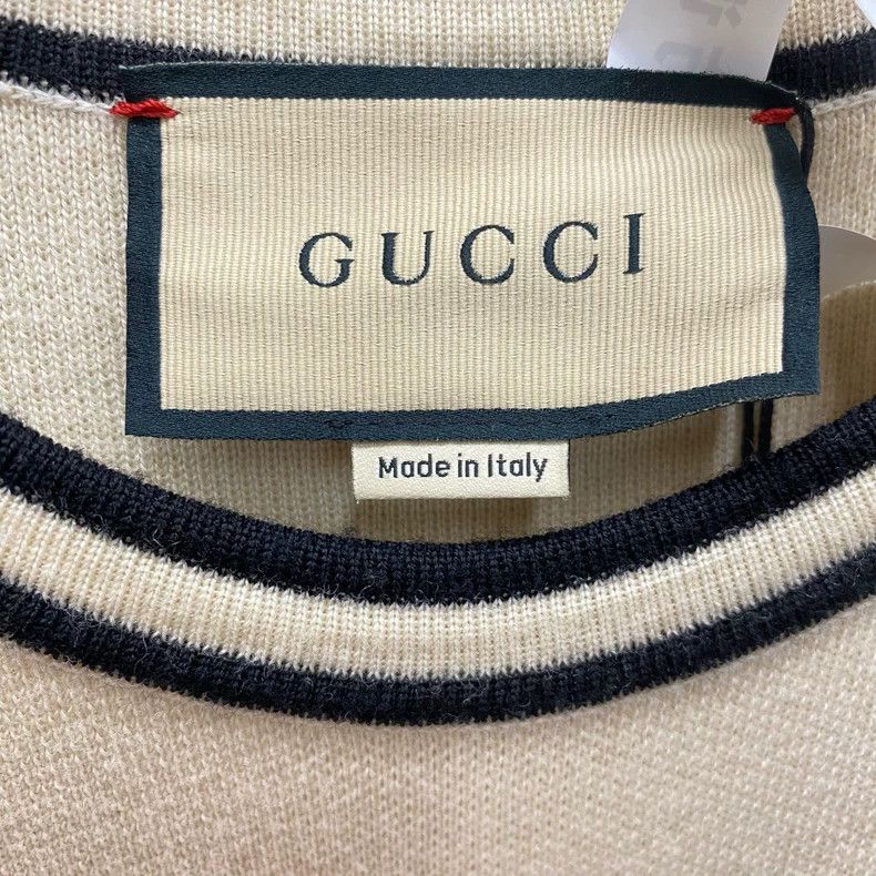 Gucci Gucci Beige striped horse buckle wool knitted dress 2505-Ne Size XS / US 0-2 / IT 36-38 - 3 Thumbnail