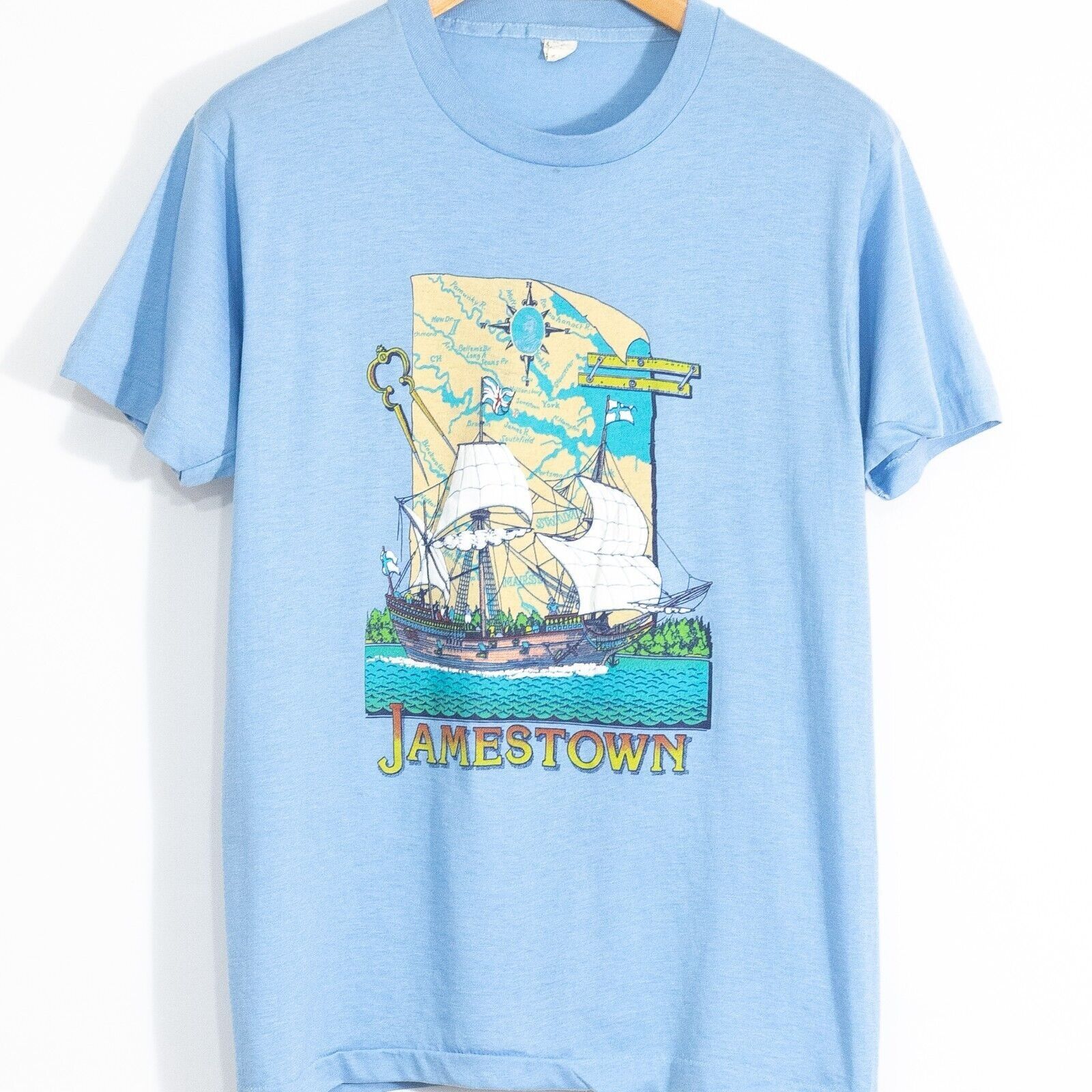 Vintage Vintage 80s Jamestown T Shirt Large - Sailing Single Stitch Size US L / EU 52-54 / 3 - 2 Thumbnail