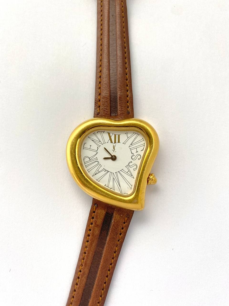 Yves Saint Laurent Saint Laurent YSL Logo Heart Dali Style Gold Wrist Watch Size ONE SIZE - 3 Thumbnail