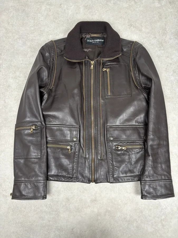 Dolce & Gabbana AW2003 Dolce & Gabbana Layered Multi Zip Leather Jacket Size US M / EU 48-50 / 2 - 1 Thumbnail